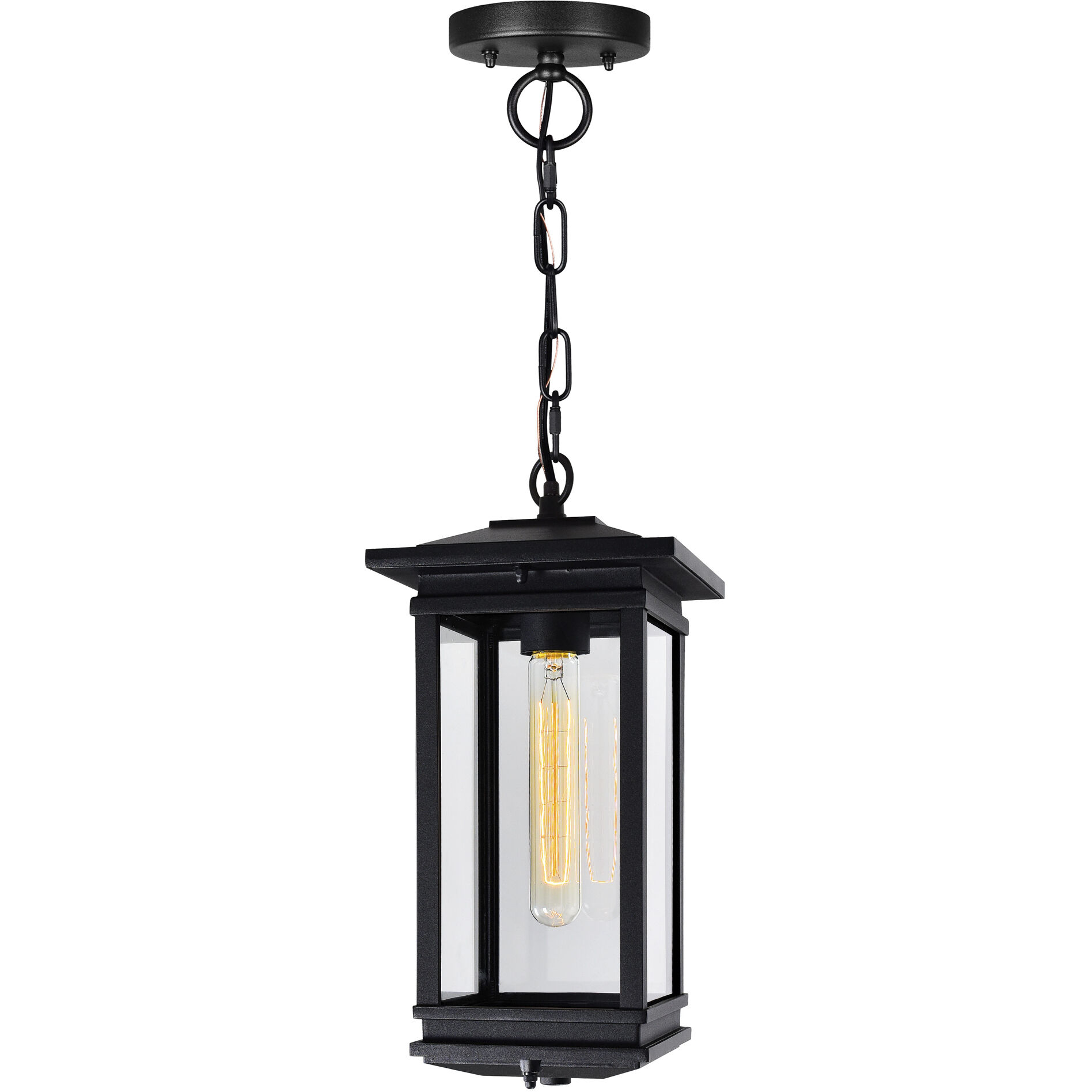 Oakwood 1 Light 6.9 inch Black Outdoor Hanging Light