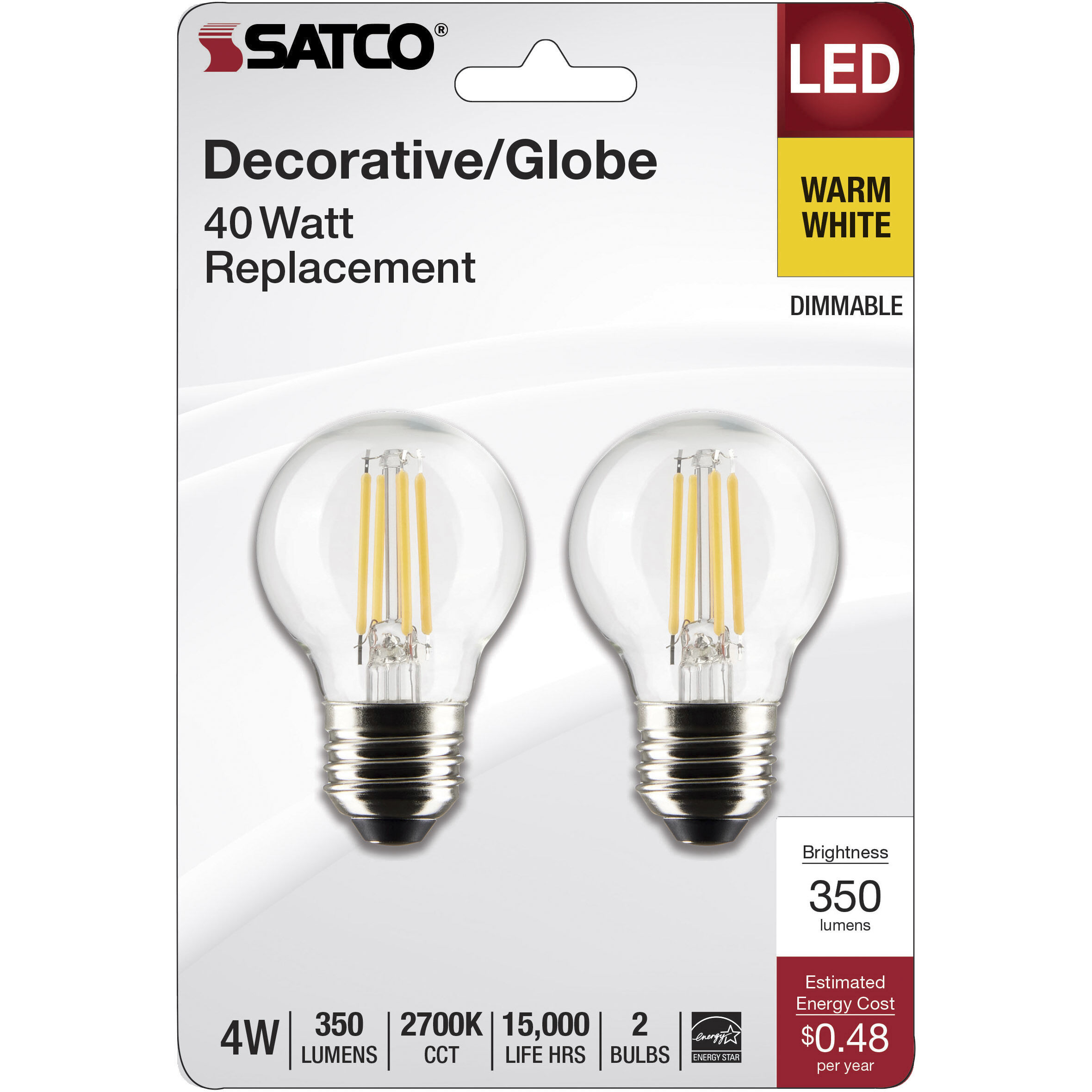 Lumos LED Medium 4 watt 120 2700K LED Filament, LED Filament