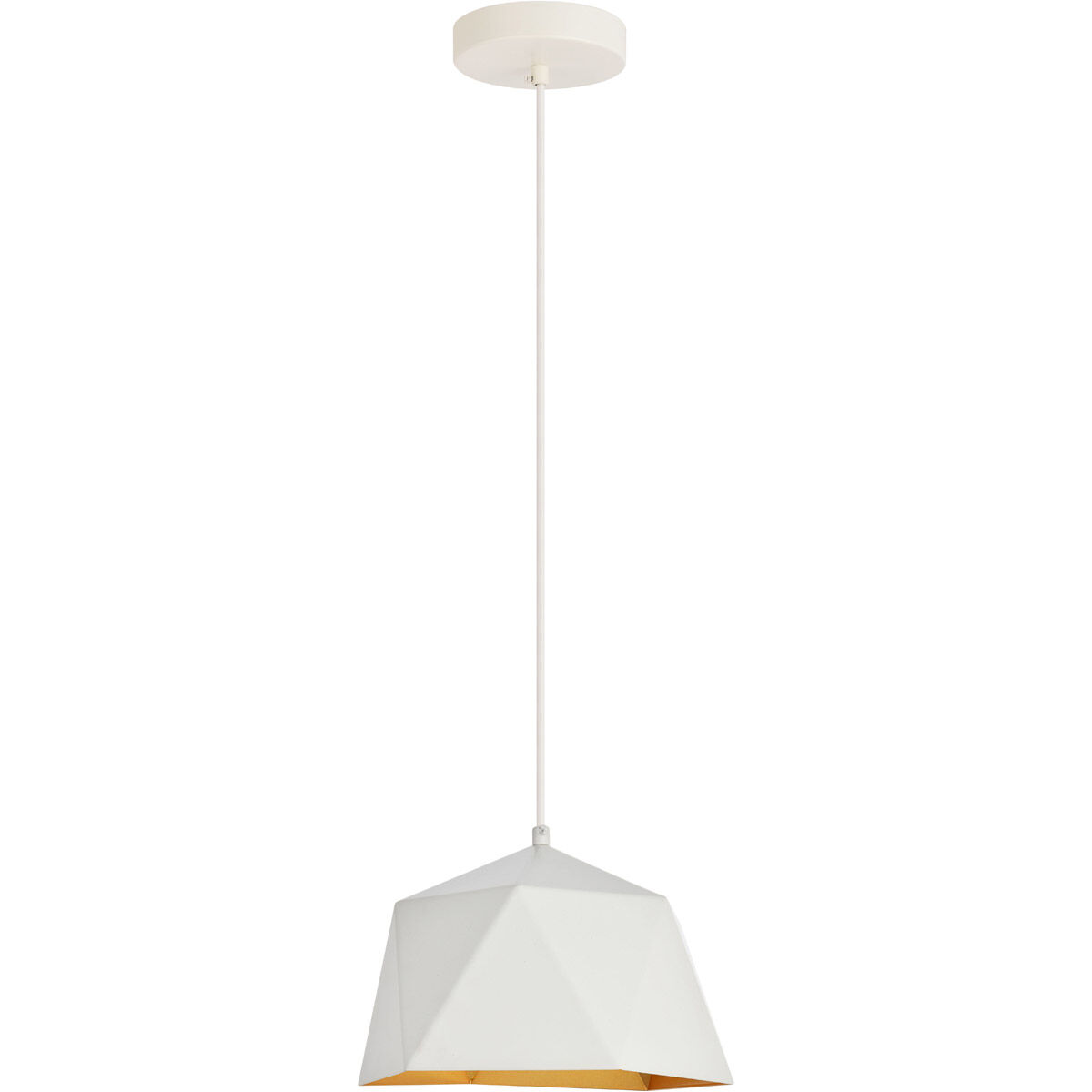 Arden 1 Light 10.2 inch White with Golden Inside Pendant Ceiling Light