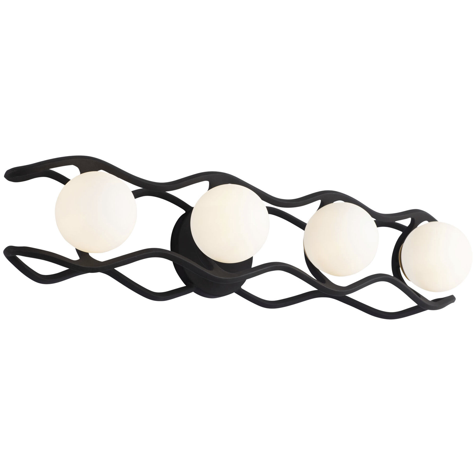 Black Betty 4 Light 28.5 inch Carbon and French Gold Bath/Vanity Wall Light