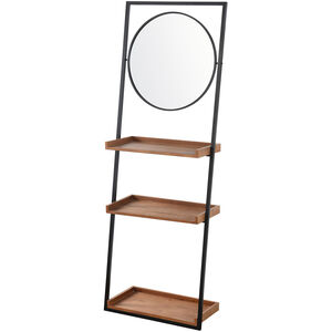 Lena 24.5 inch Black and Wood Brown Standing Shelves