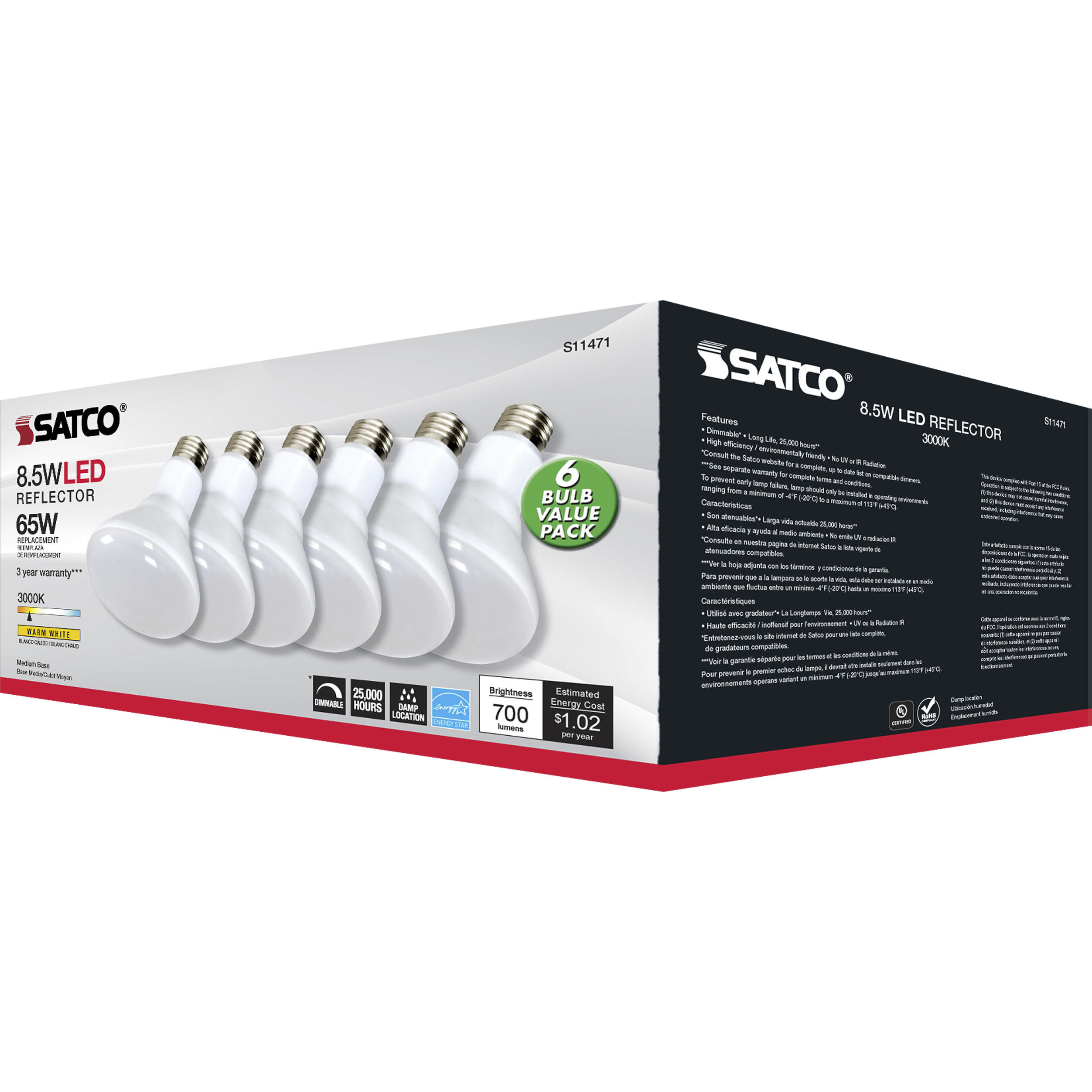 Lumos LED Medium 8.50 watt 3000K LED Bulb