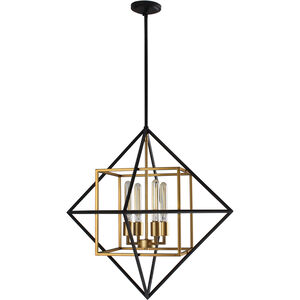 Pryor 4 Light 26.97 inch Black and Gold Pendant Ceiling Light