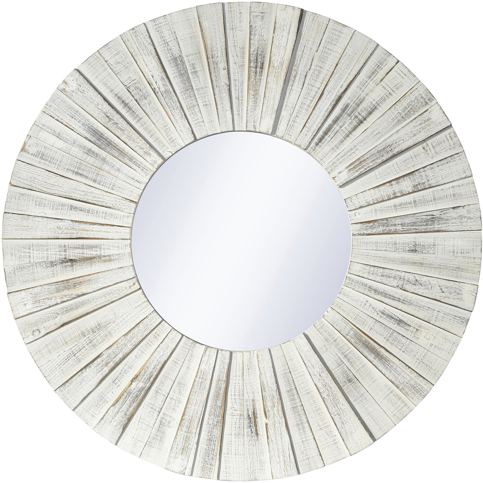 Cameron 36 X 36 inch Distressed White and Clear Wall Mirror