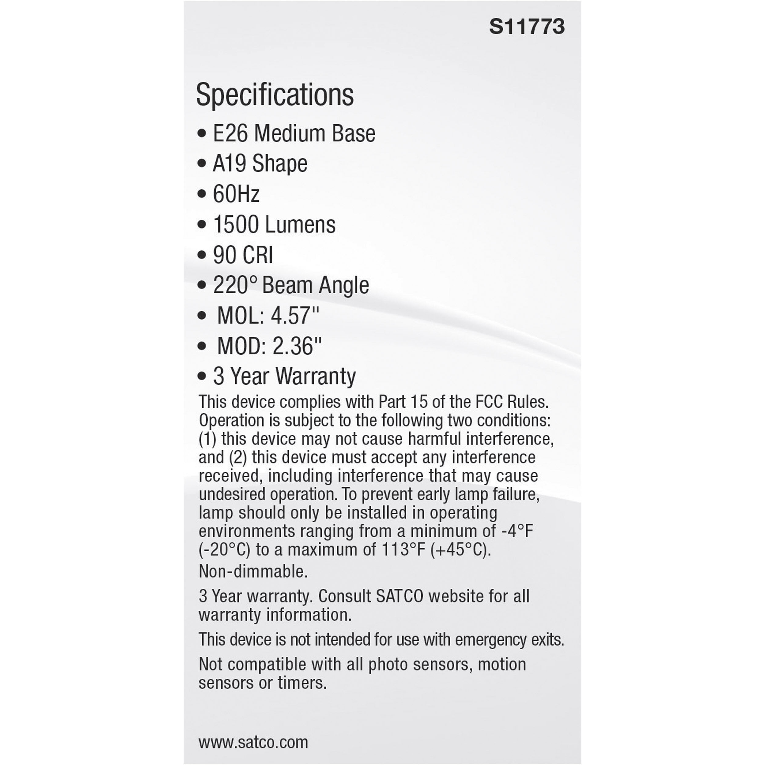 Lumos Medium 14.00 watt 3000K Light Bulb