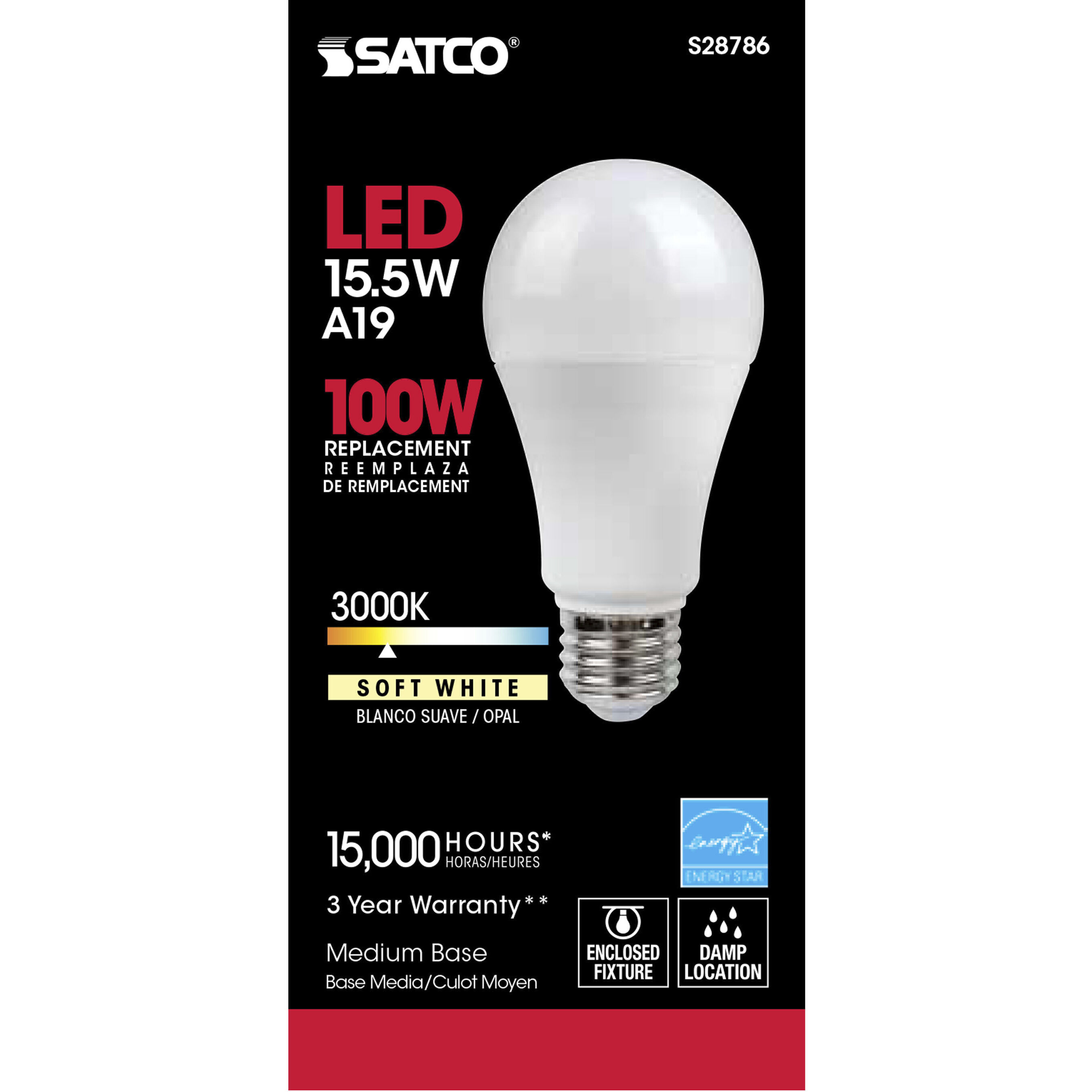 Lumos LED A19 Medium E26 15.5 watt 120V 3000K Light Bulb, Type A