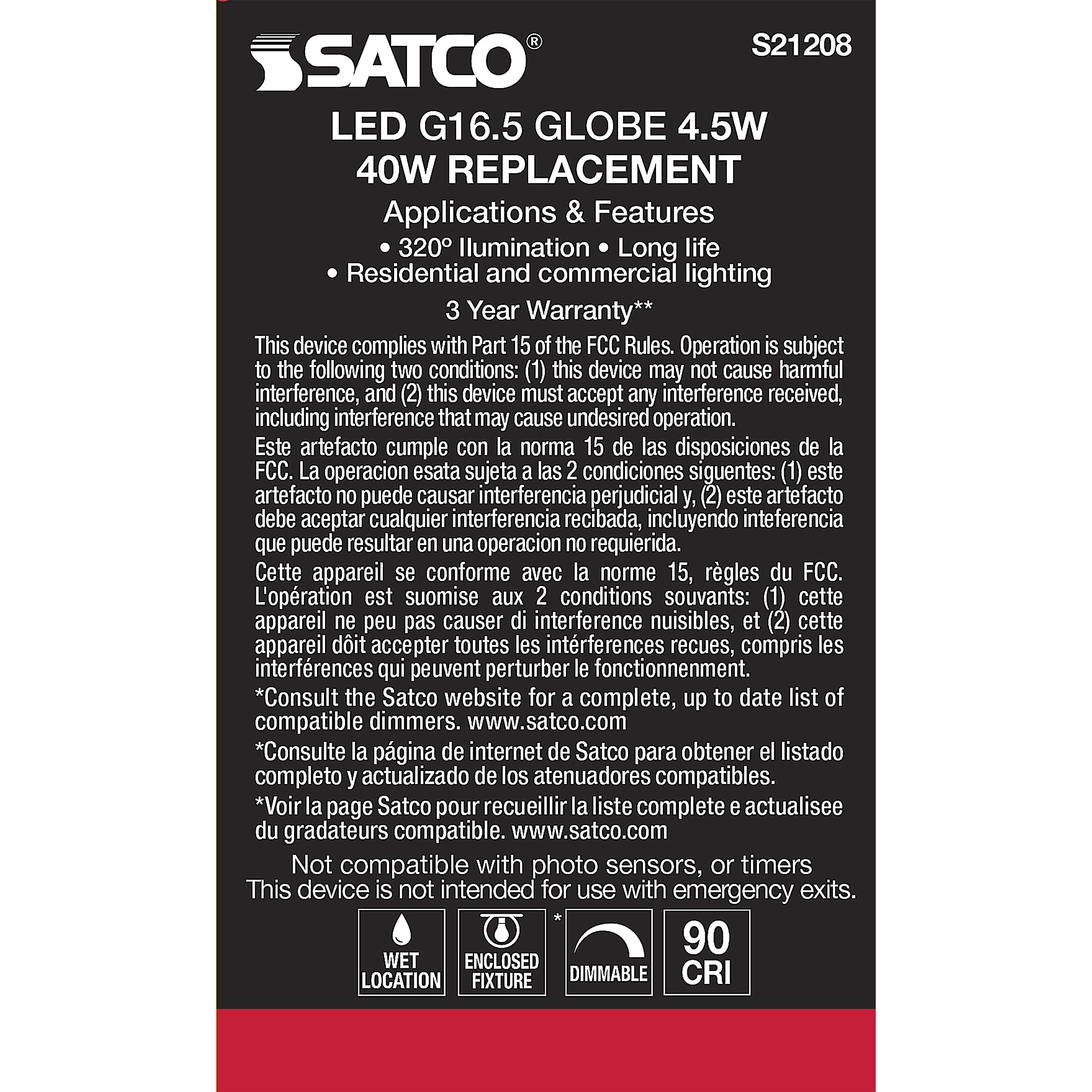 Lumos LED Candelabra Candelabra 4.50 watt 4000K LED Filament