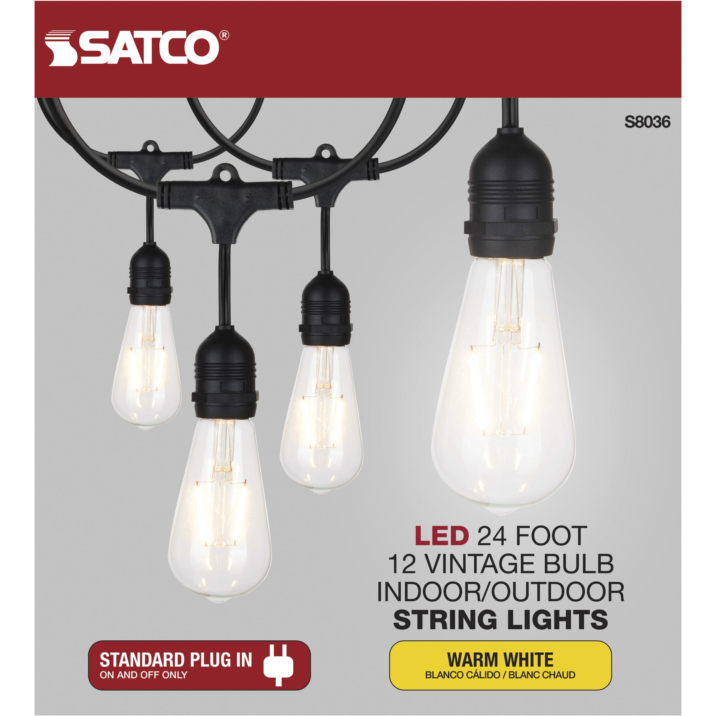 Lumos 12 Light LED 24 foot Black String Lights