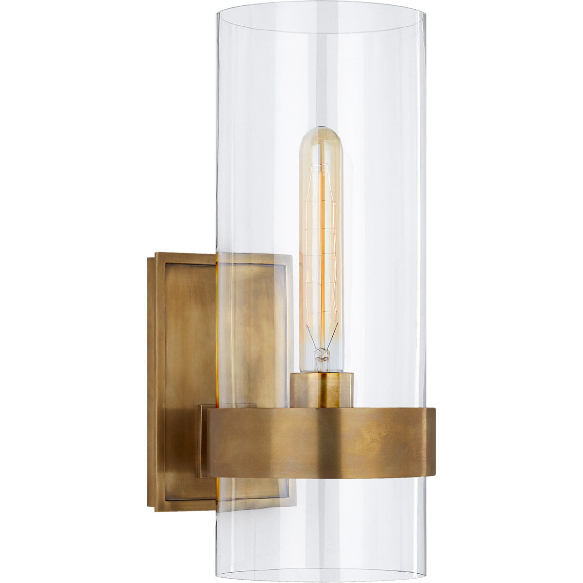 Visual Comfort Ian K. Fowler Presidio 1 Light 5 inch Hand-Rubbed Antique Brass Sconce Wall Light, Small S2166HAB-CG - Open Box