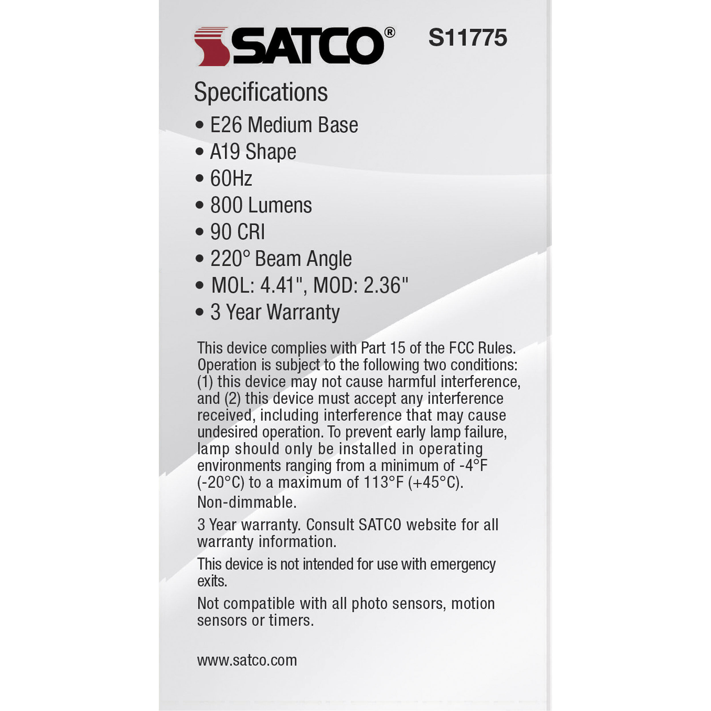 Lumos Medium 9.00 watt 3000K Light Bulb, Pack of 4