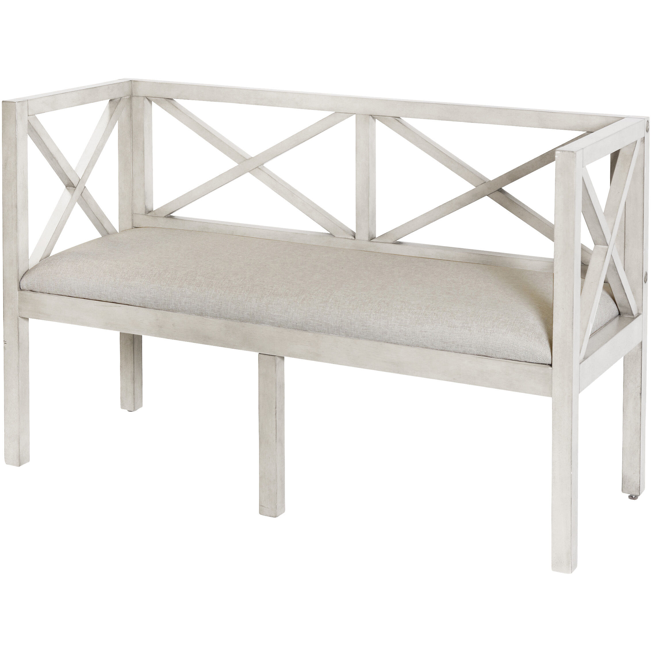 Amanda Off White With Distressed Edges and Oatmeal Bench