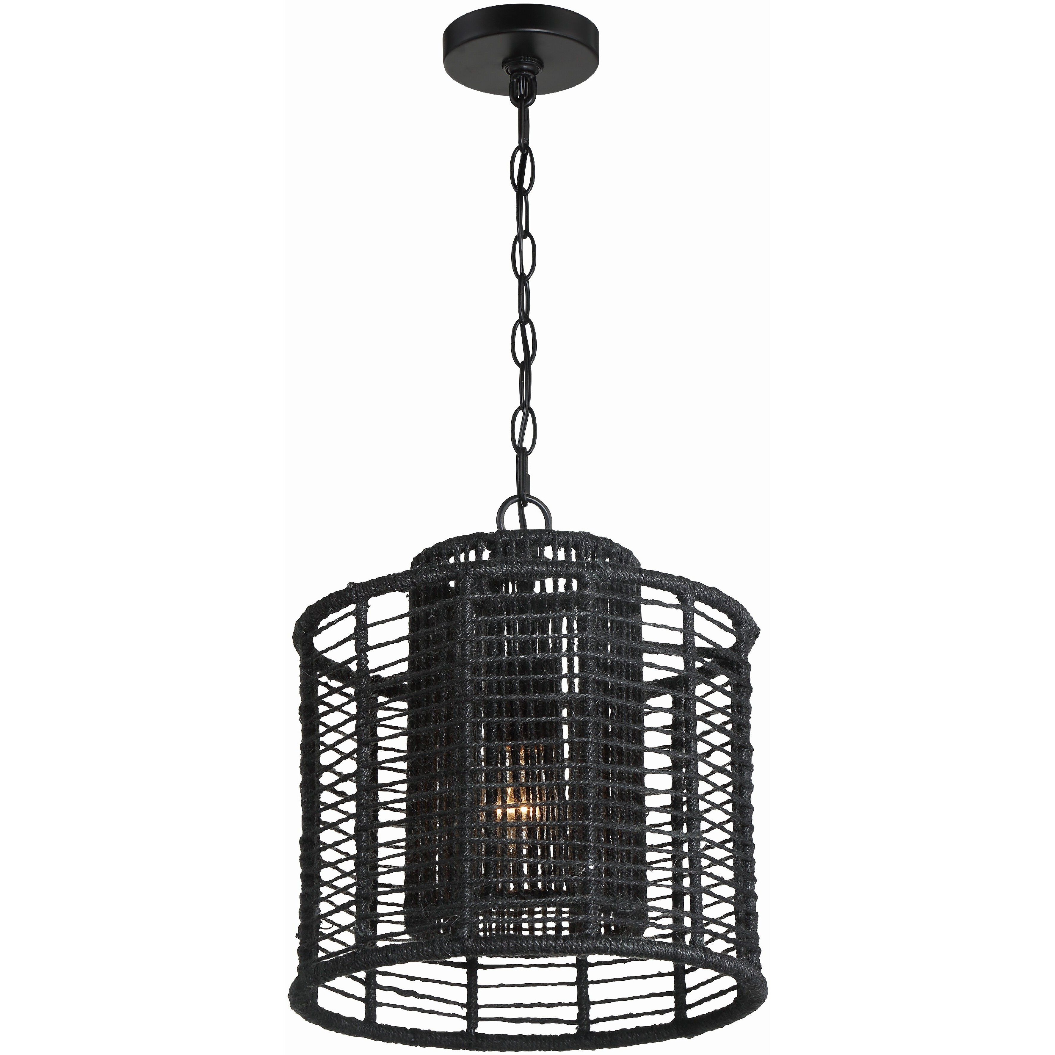Jayna 1 Light 12.5 inch Matte Black Mini Chandelier Ceiling Light