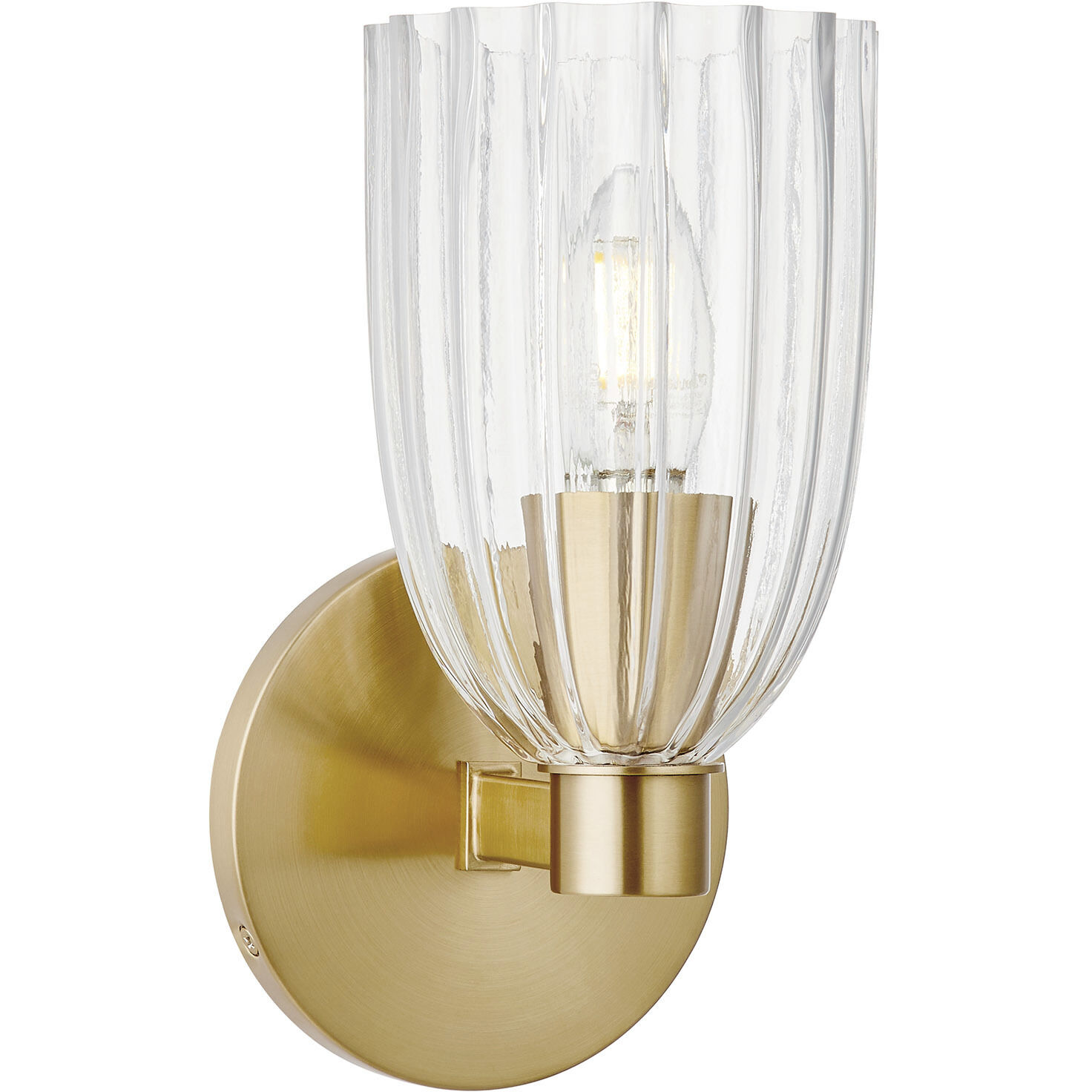 Transitional 1 Light 5 inch Natural Brass Wall Sconce Wall Light