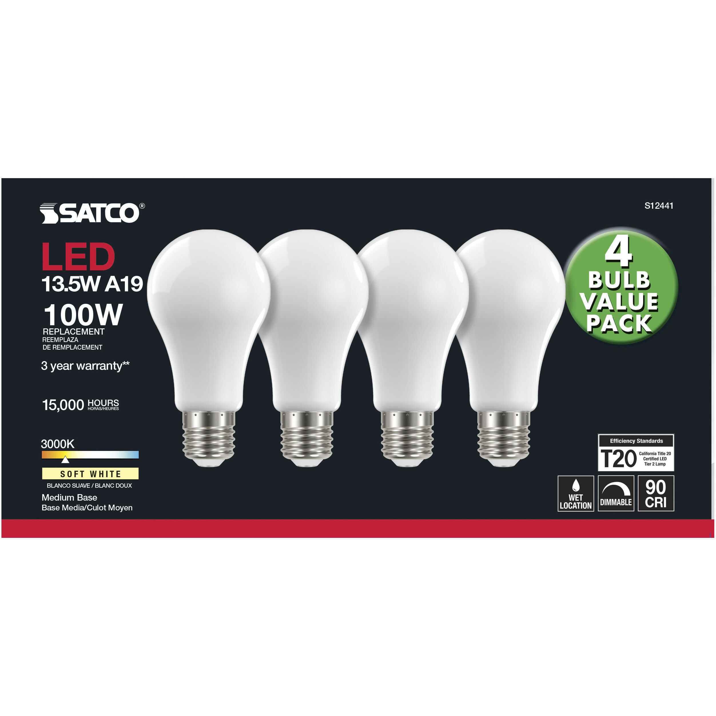 Lumos LED Medium A19 13.50 watt 3000K LED Filament