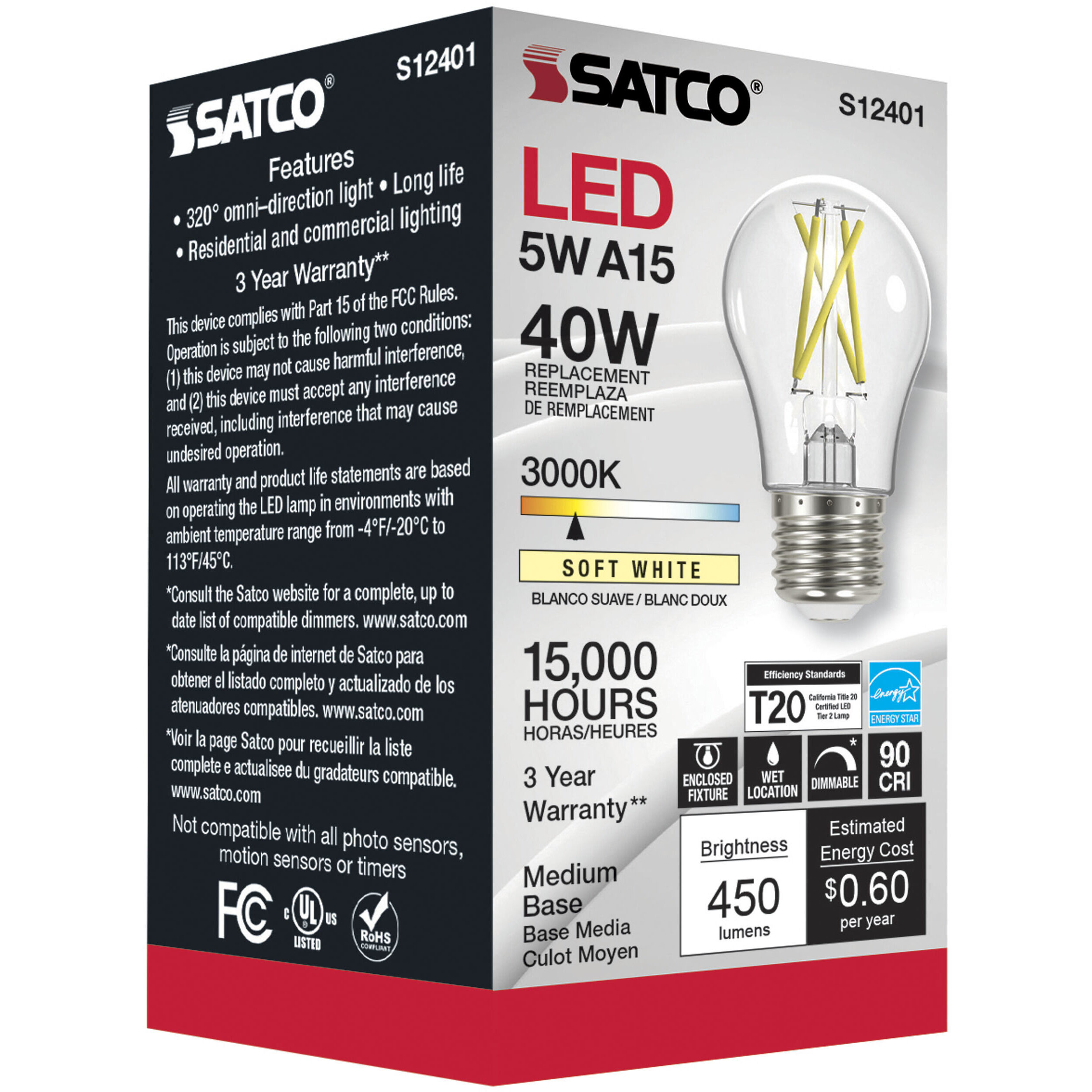 Lumos LED Medium 5.00 watt 120 3000K Light Bulb