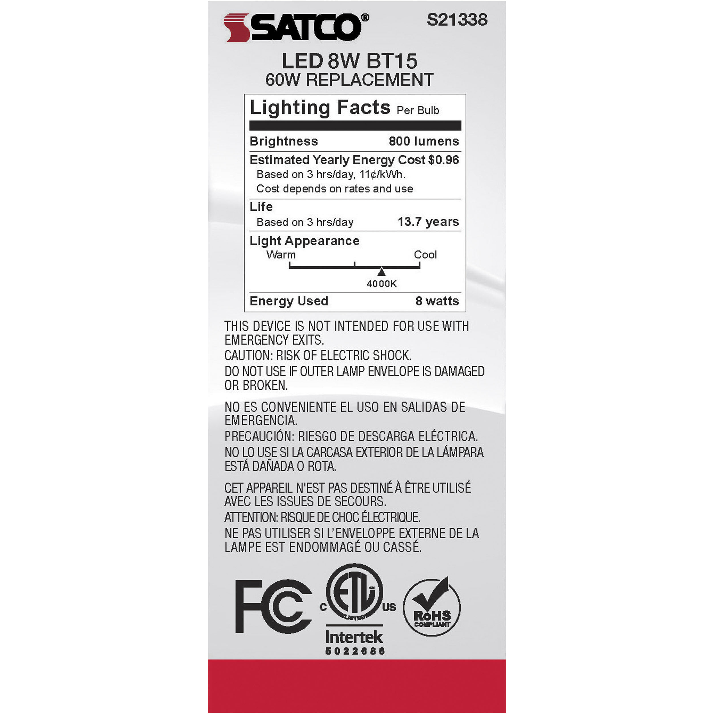 Lumos LED Medium Medium 8.00 watt 4000K LED Filament