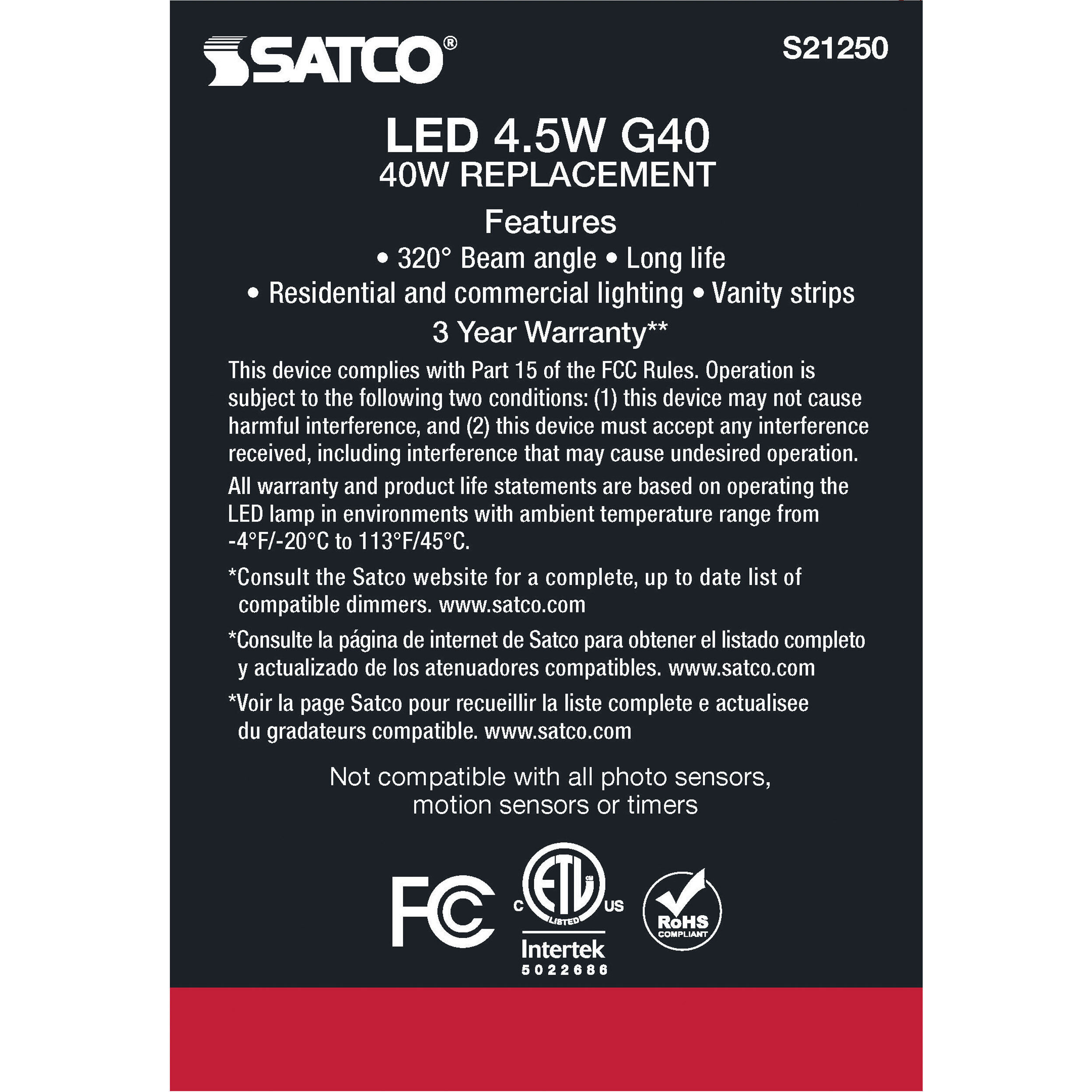 Lumos LED Medium Medium 4.50 watt 2700K LED Filament