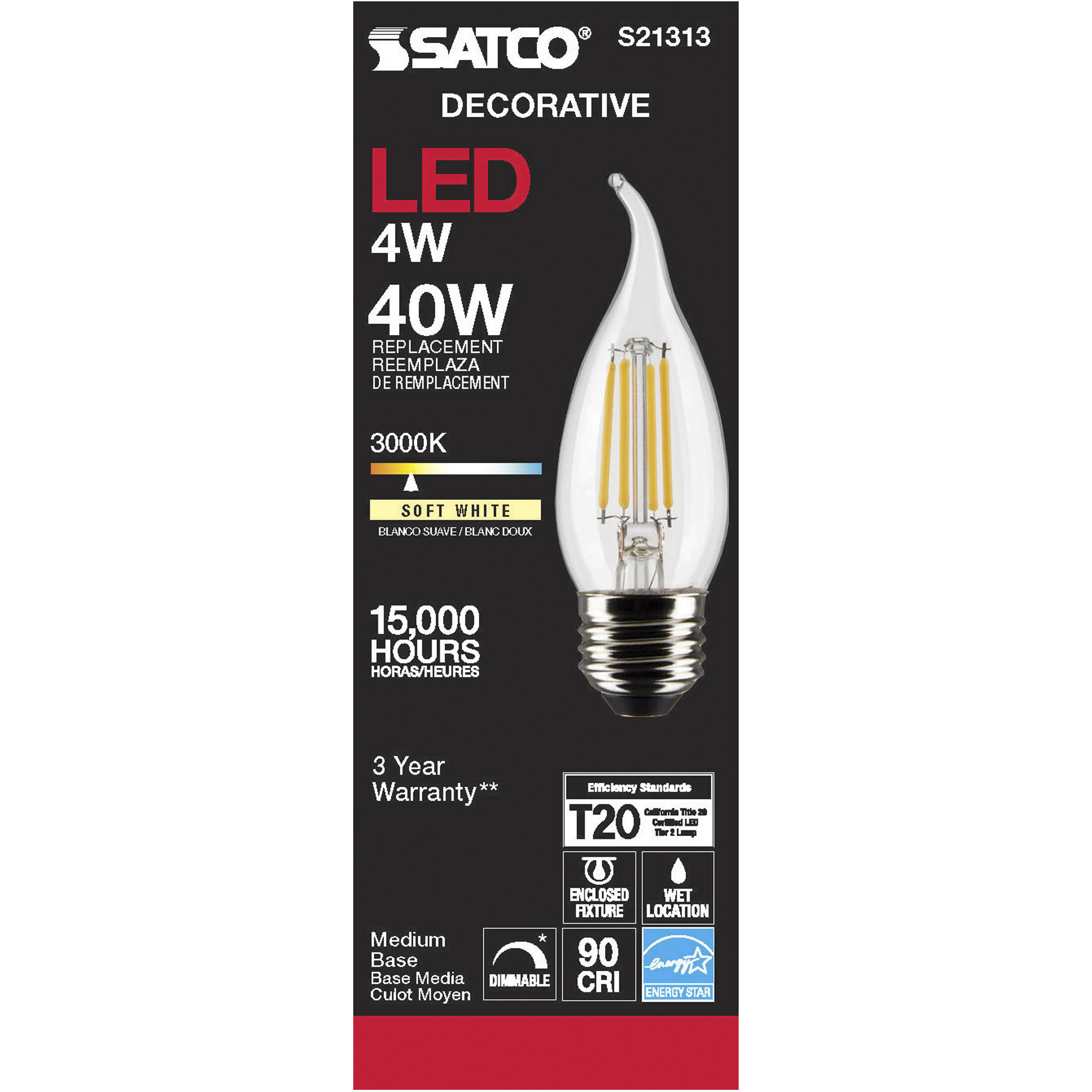 Lumos LED Medium Medium 4.00 watt 3000K LED Filament