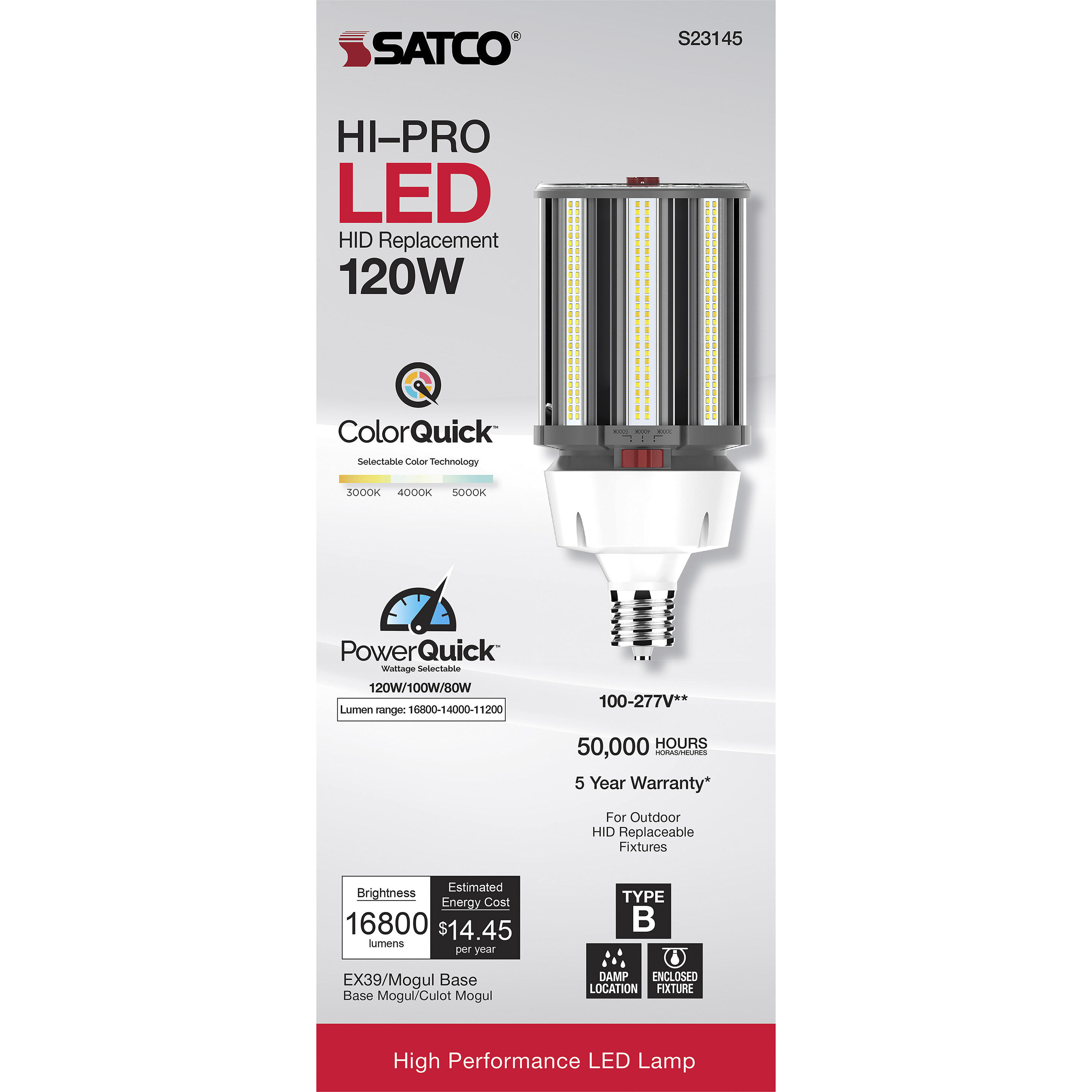 Hi-Pro LED LED 120.00 watt 3000K HID Replacements