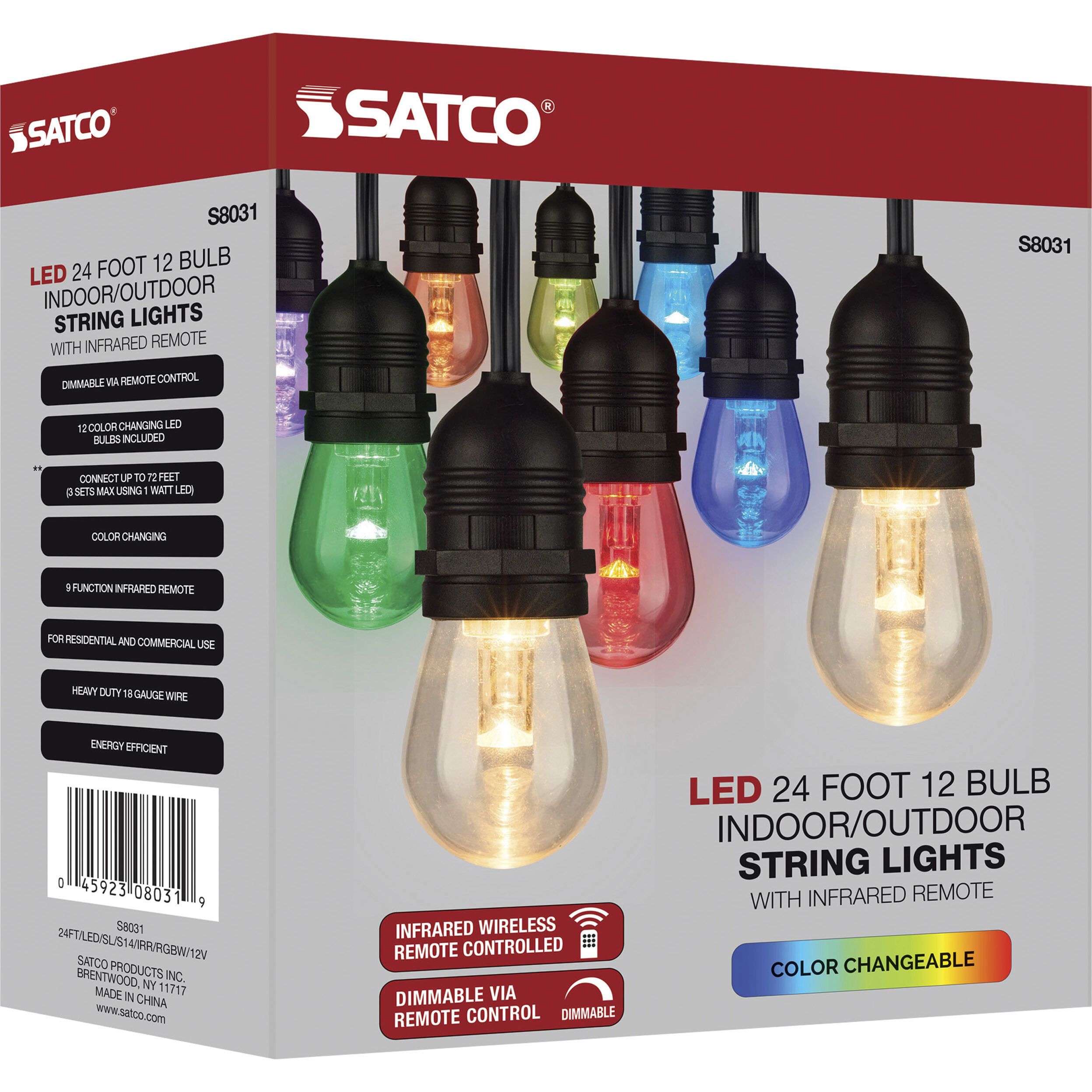 Lumos 12 Light LED 24 foot Black LED String Lights