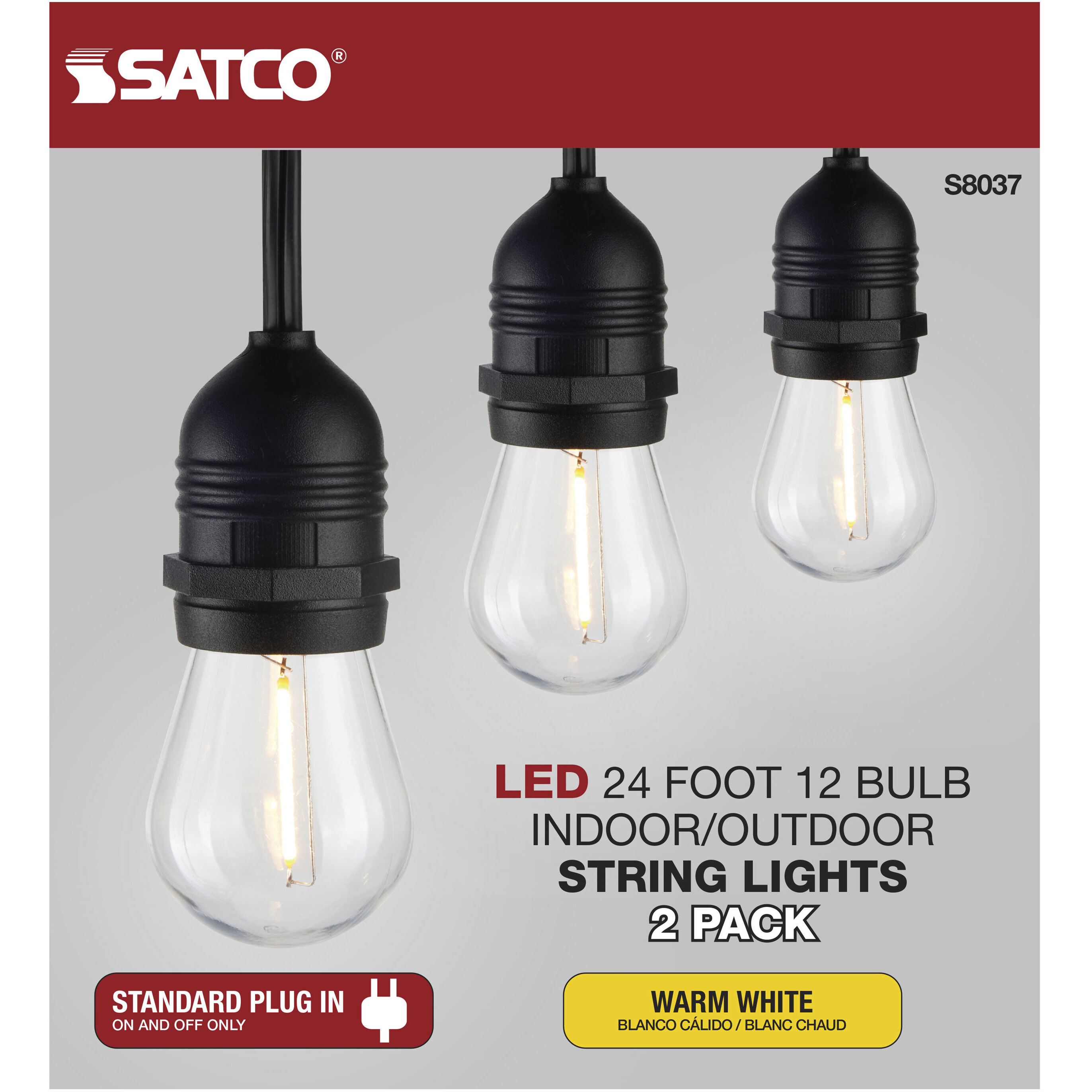 Lumos 12 Light LED 24 foot Black LED String Lights