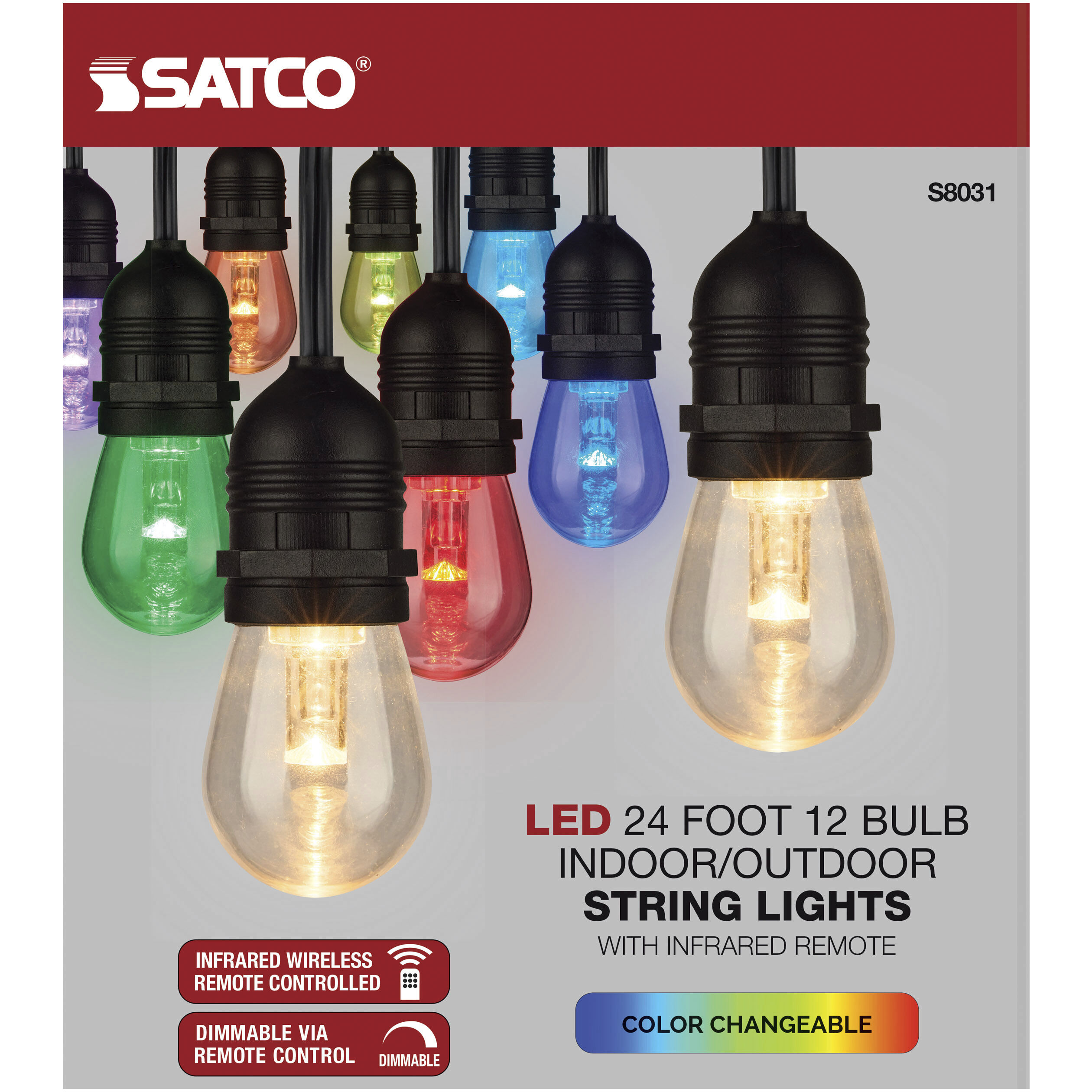 Lumos 12 Light LED 24 foot Black LED String Lights