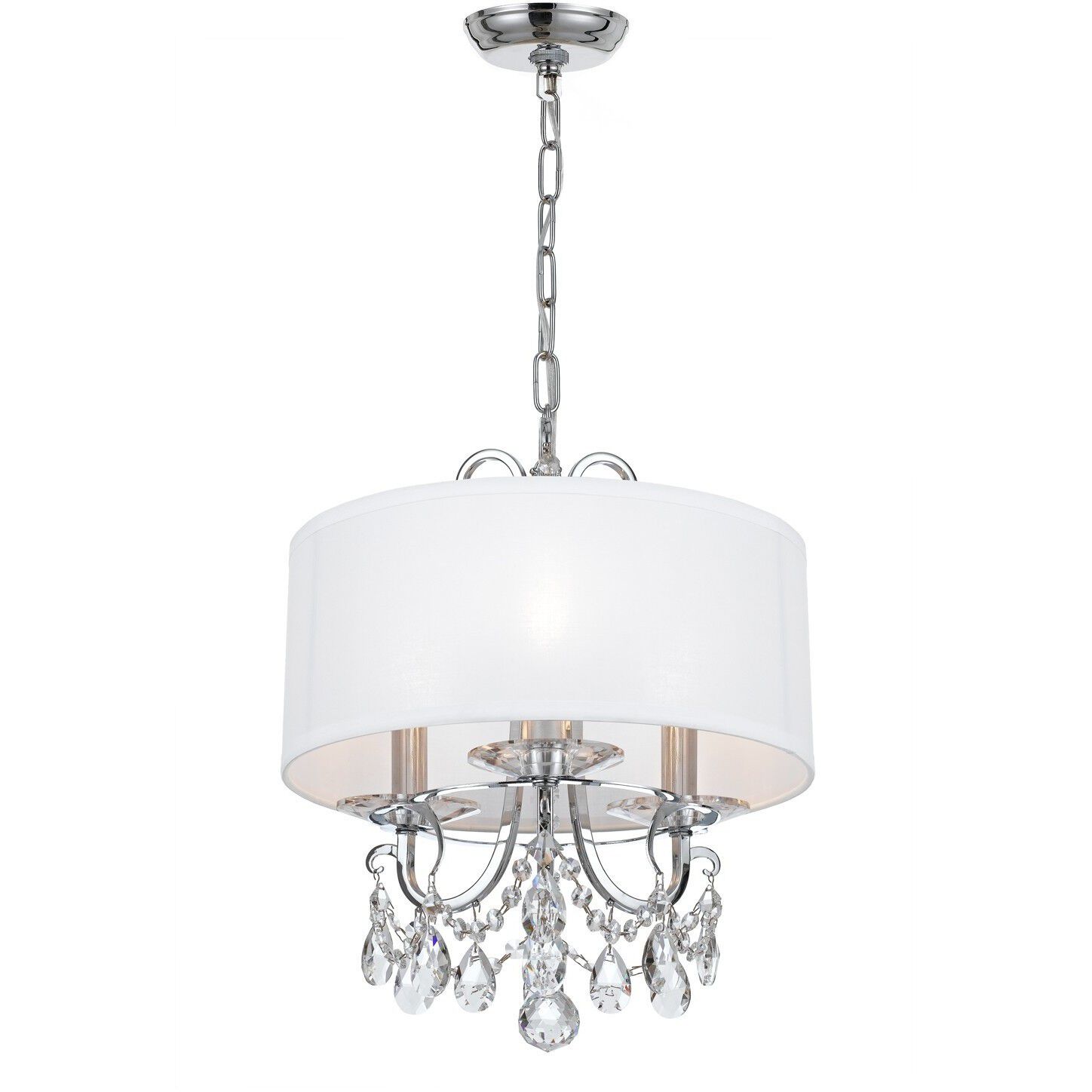 Othello 3 Light 14 inch Polished Chrome Mini Chandelier Ceiling Light in Clear Hand Cut