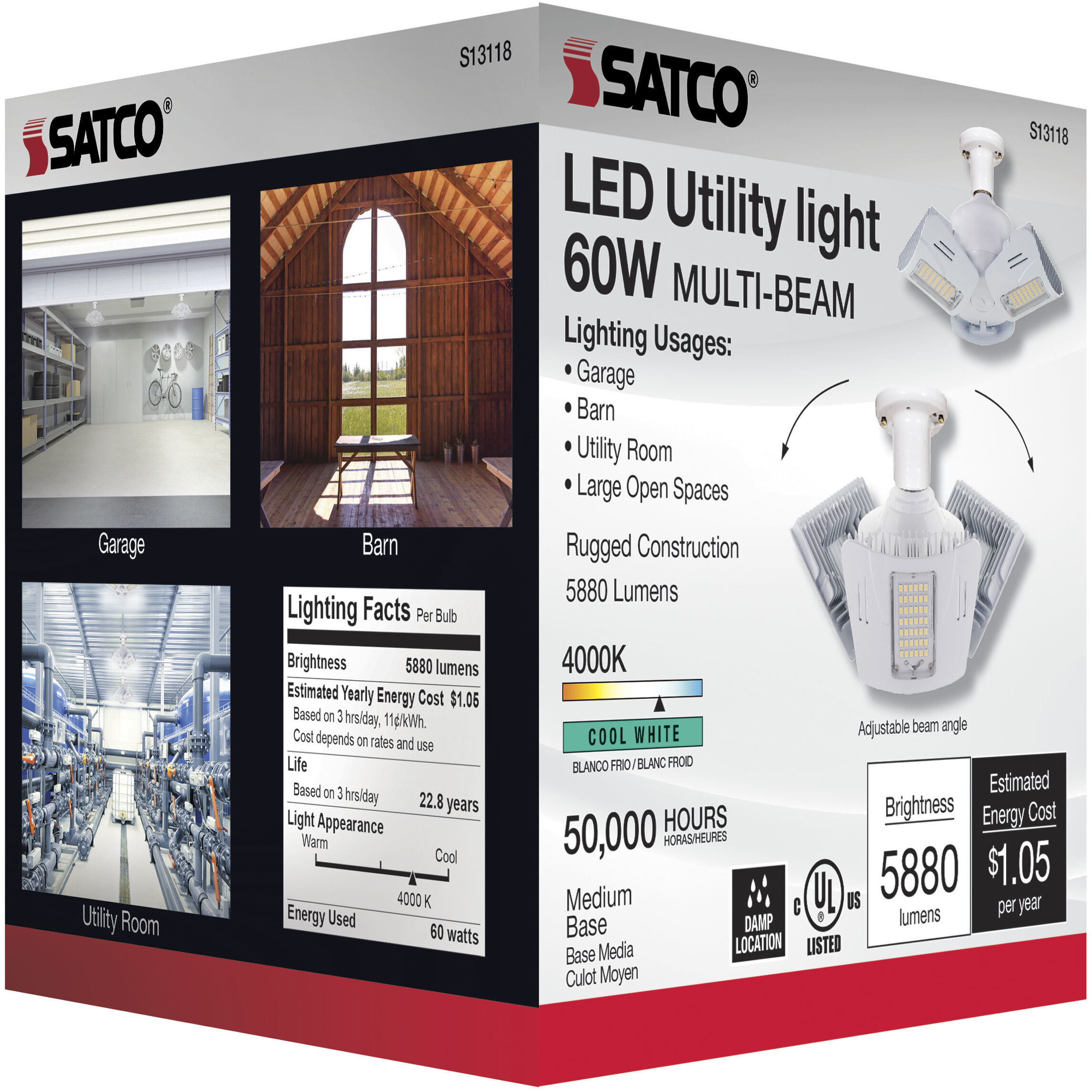 Lumos LED ED28 60.00 watt 4000K Light Bulb