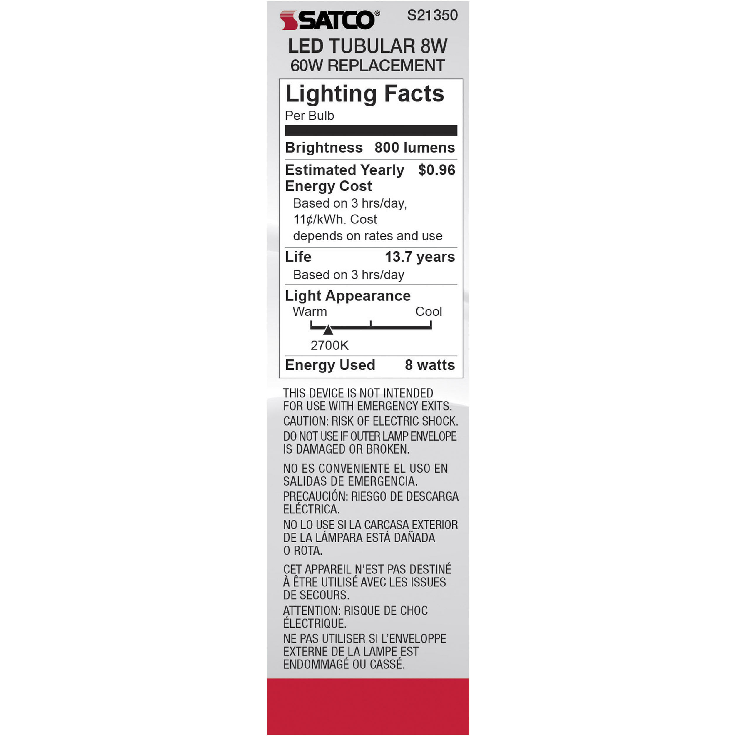 Lumos LED Medium Medium 8.00 watt 2700K LED Filament