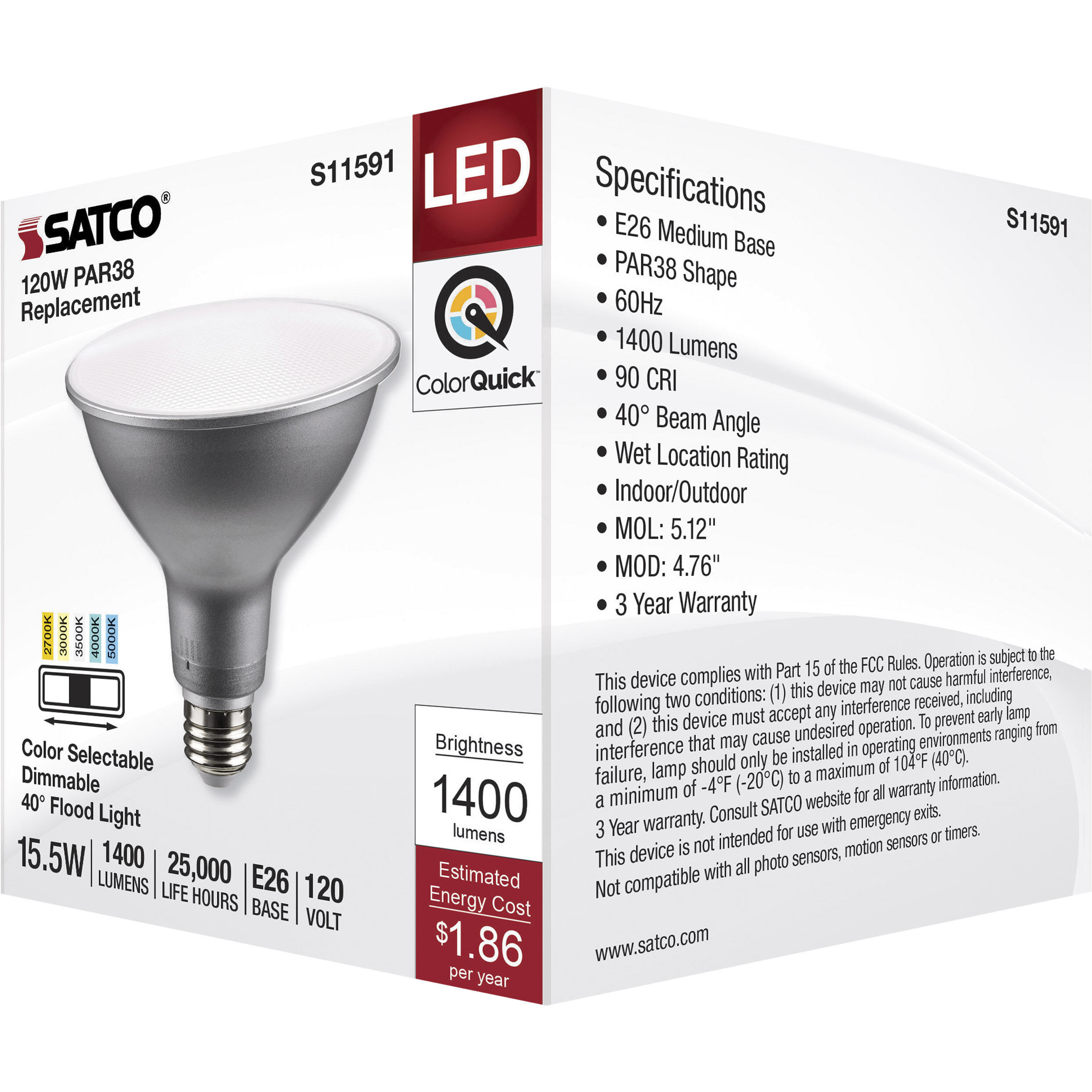 Satco par30 15w 2700k cheap