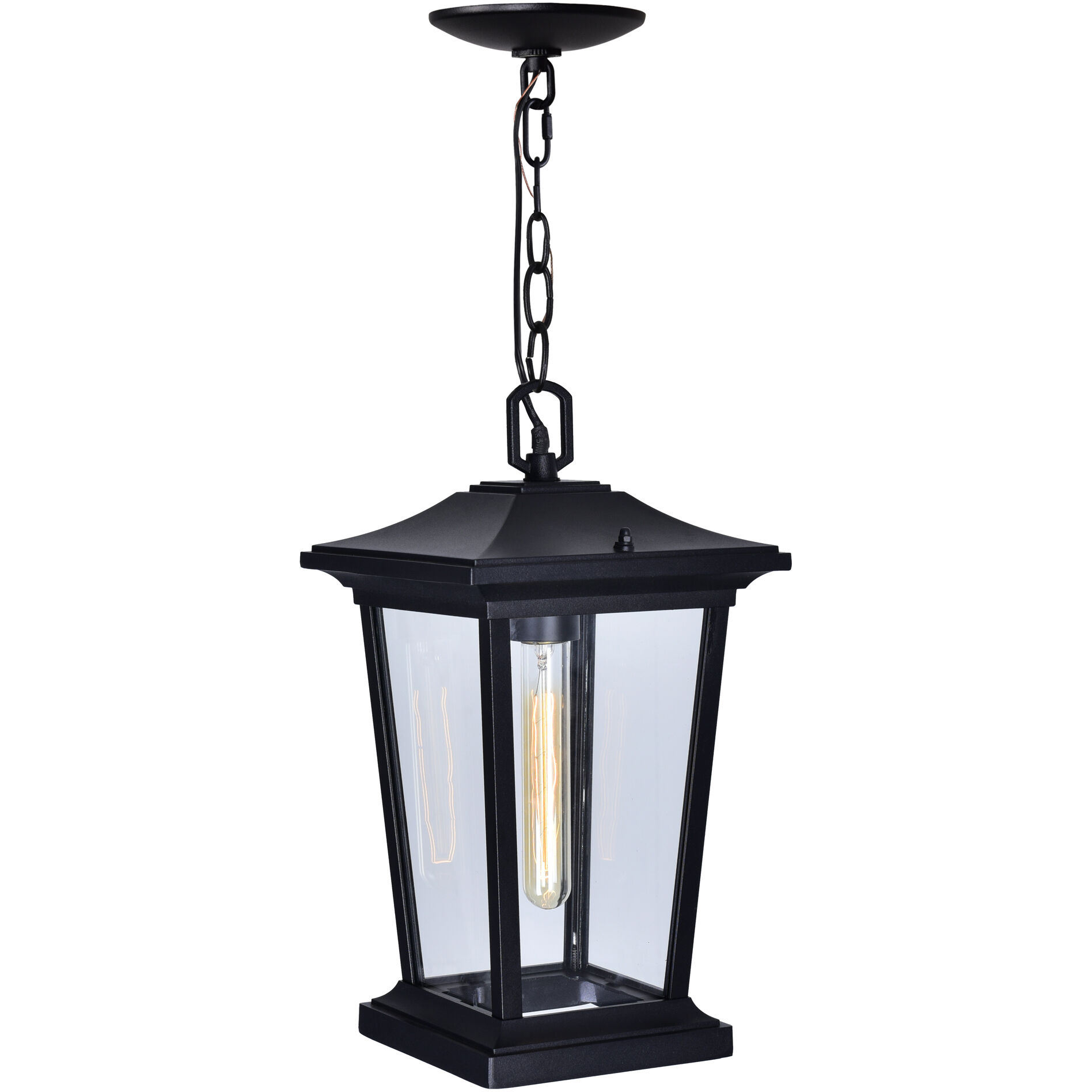 Leawood 1 Light 8 inch Black Outdoor Hanging Light