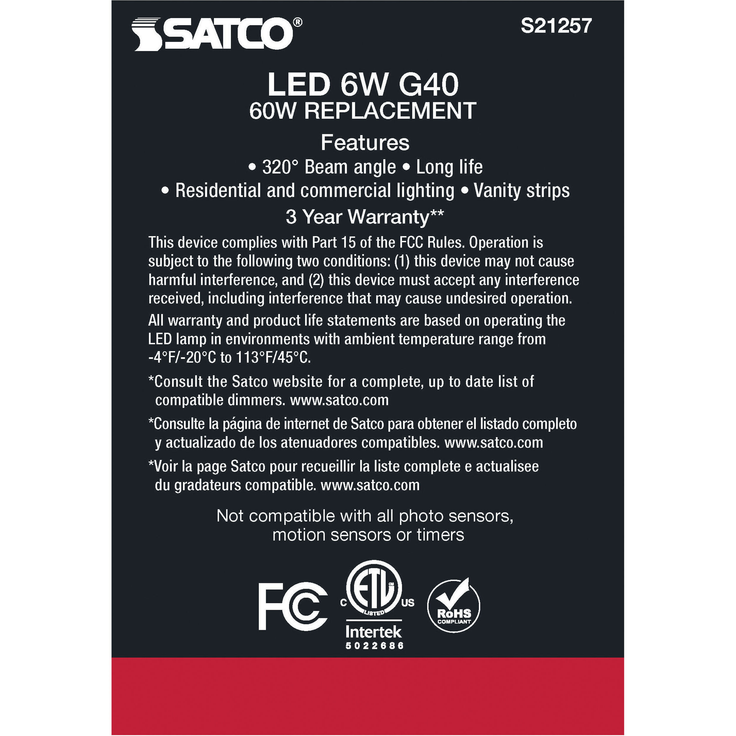 Lumos LED Medium Medium 6.00 watt 4000K LED Filament