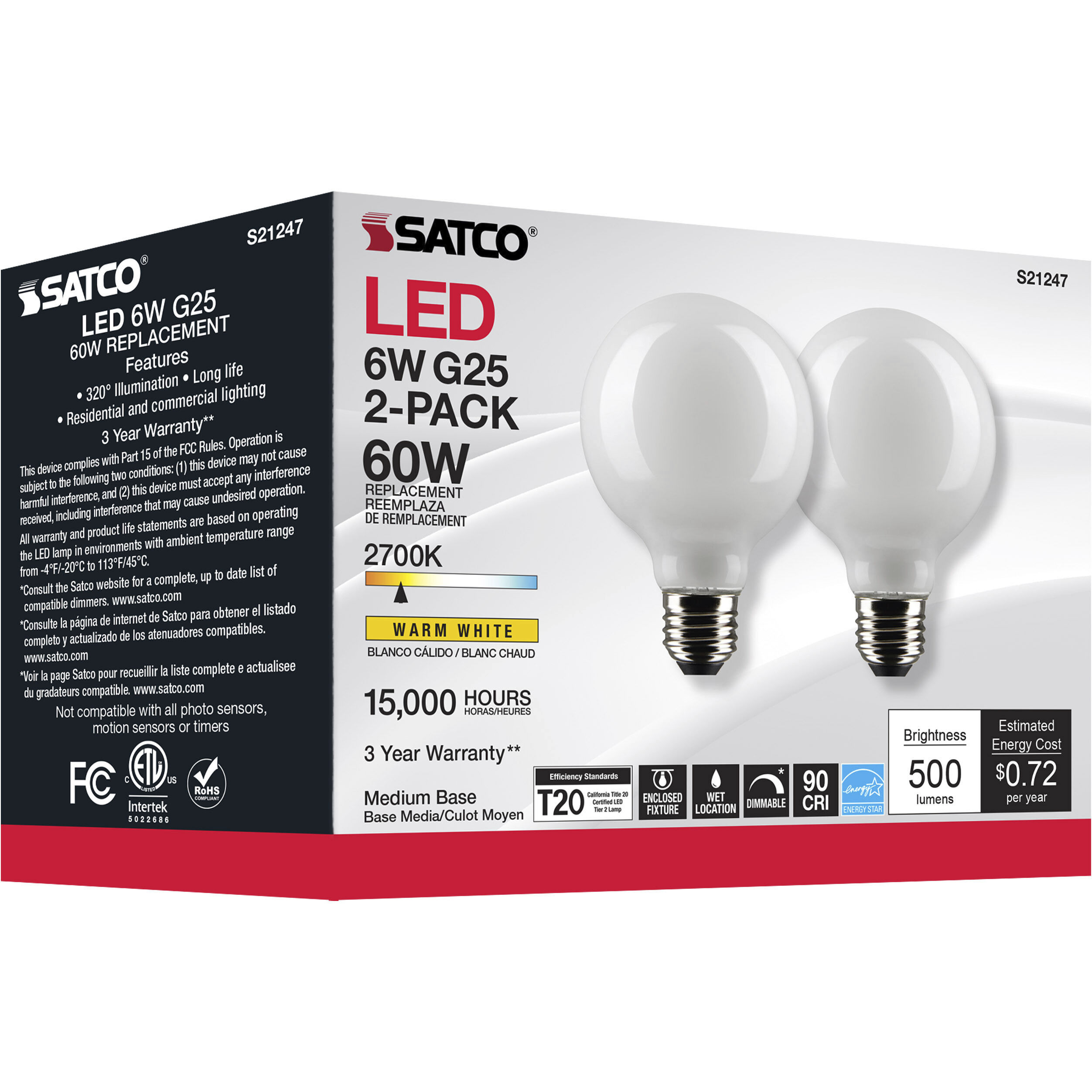 Satco shop light bulbs