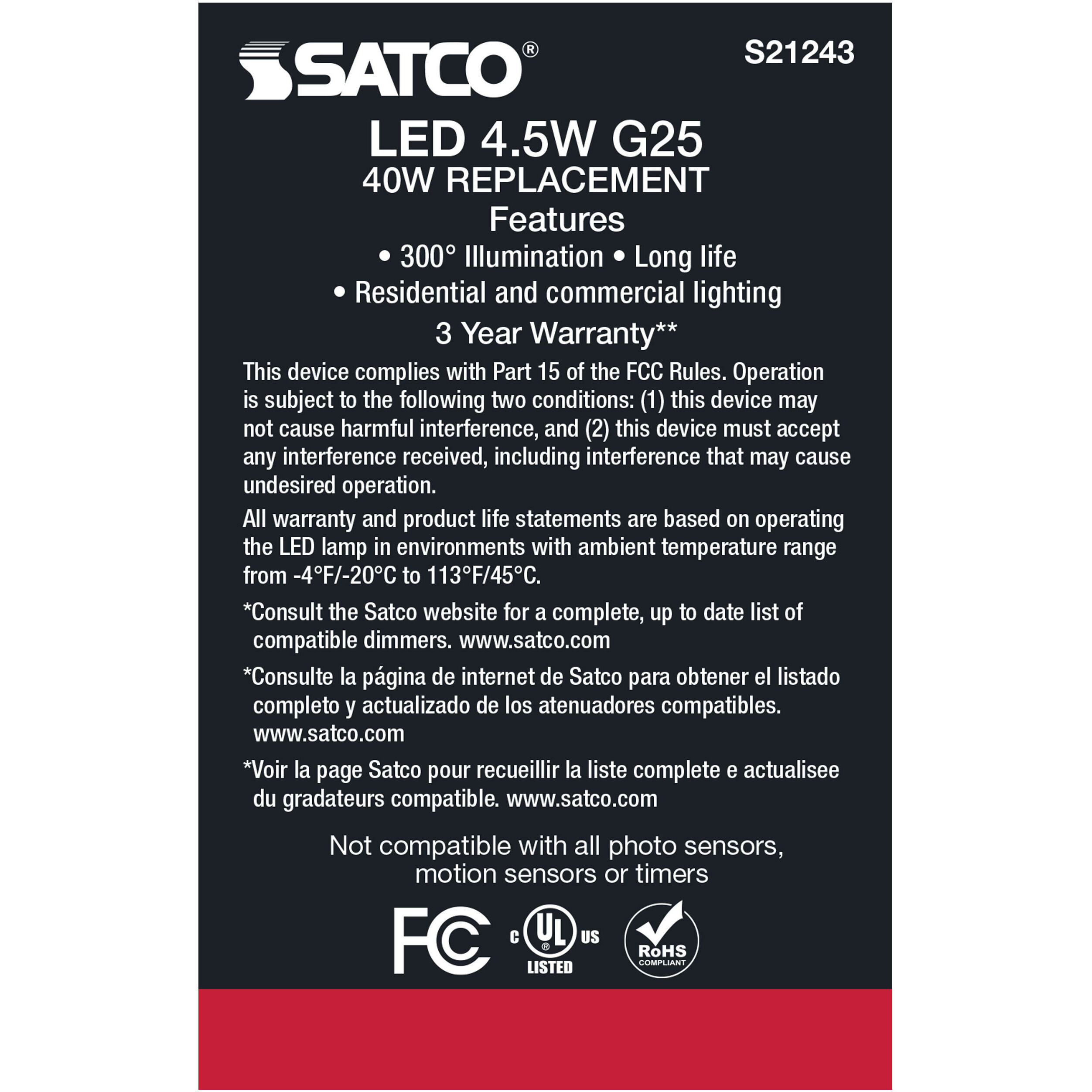 Lumos LED Medium Medium 4.50 watt 3000K LED Filament