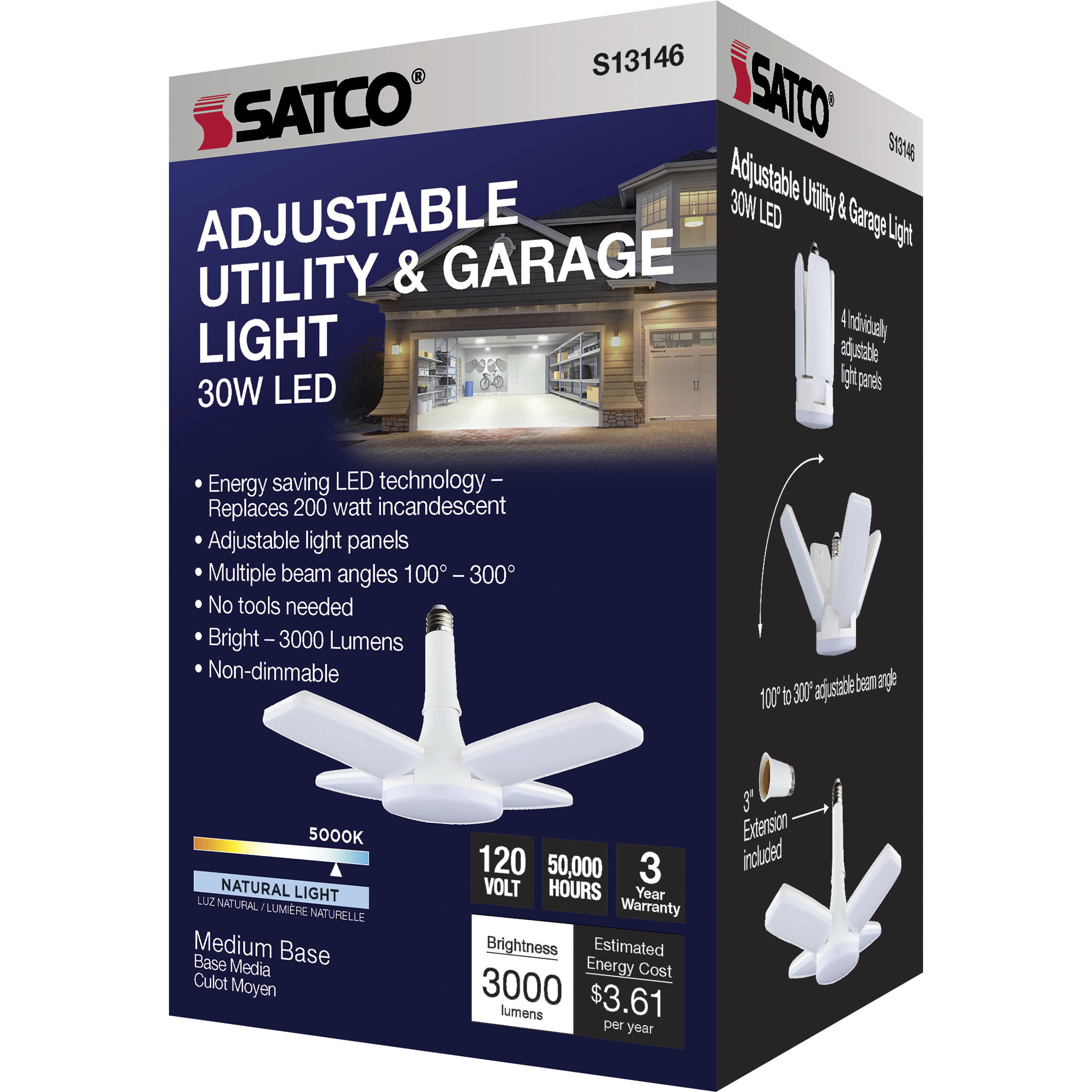 Lumos LED 14 inch White Garage Utility Light Ceiling Light