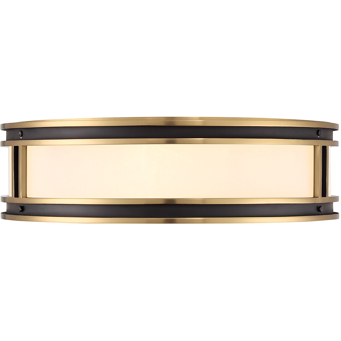 Alberti 4 Light 18.5 inch Black with Warm Brass Accents Flush Mount Ceiling Light