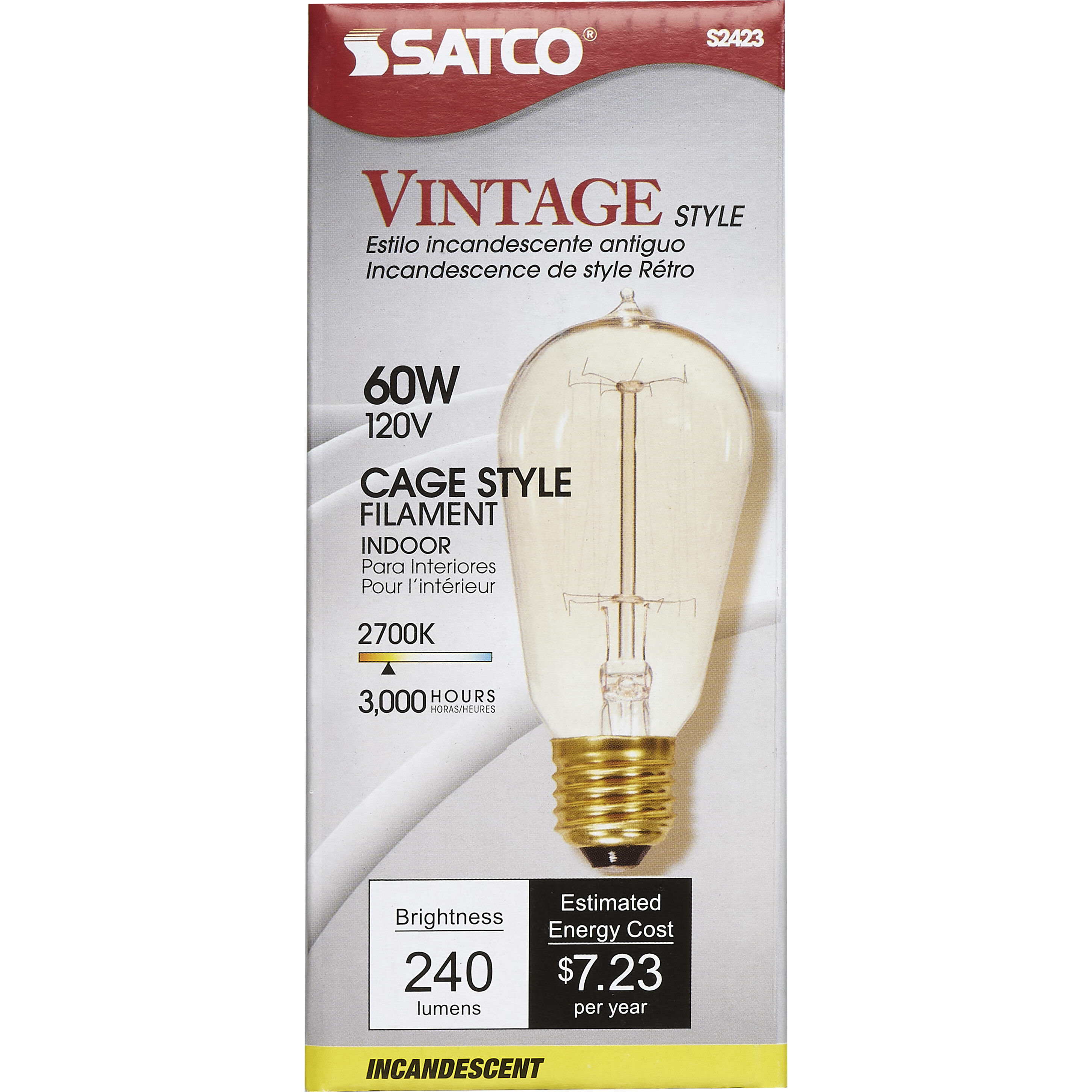 Satco 60W ST19 Vintage Bulb S2423