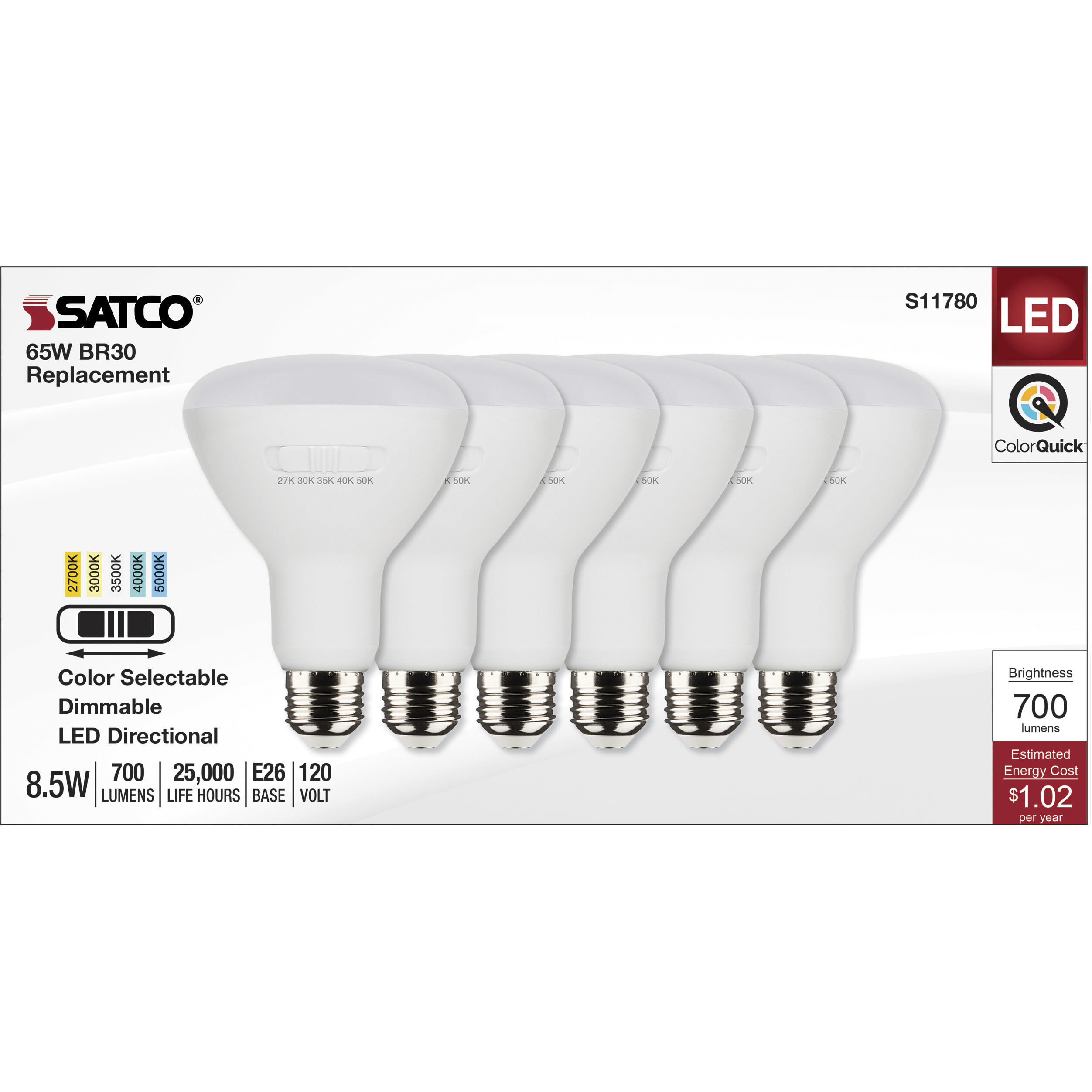 Lumos Medium 8.50 watt 2700K Light Bulb, Pack of 6