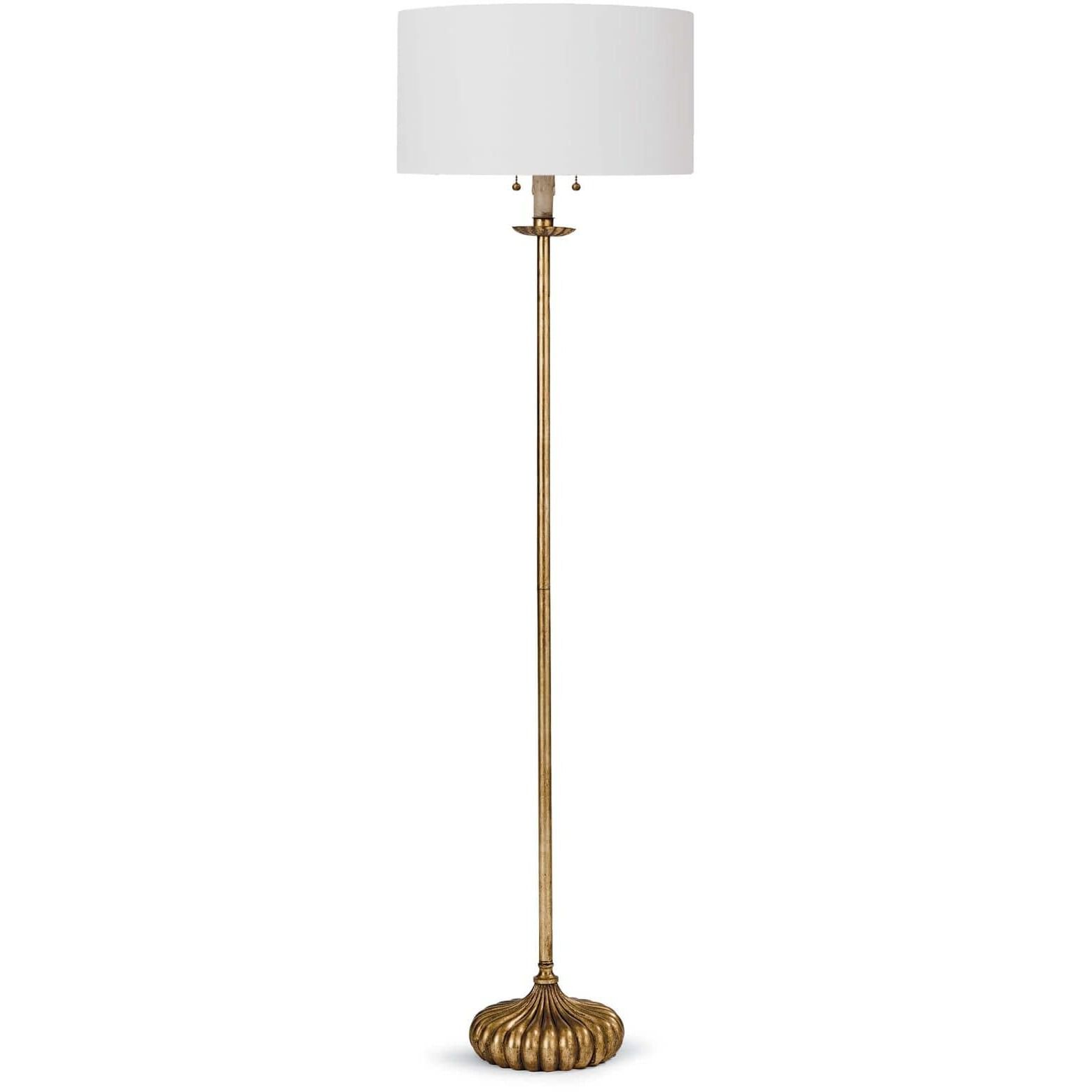 Clove Stem 62 inch 60.00 watt Antique Gold Leaf Floor Lamp Portable Light