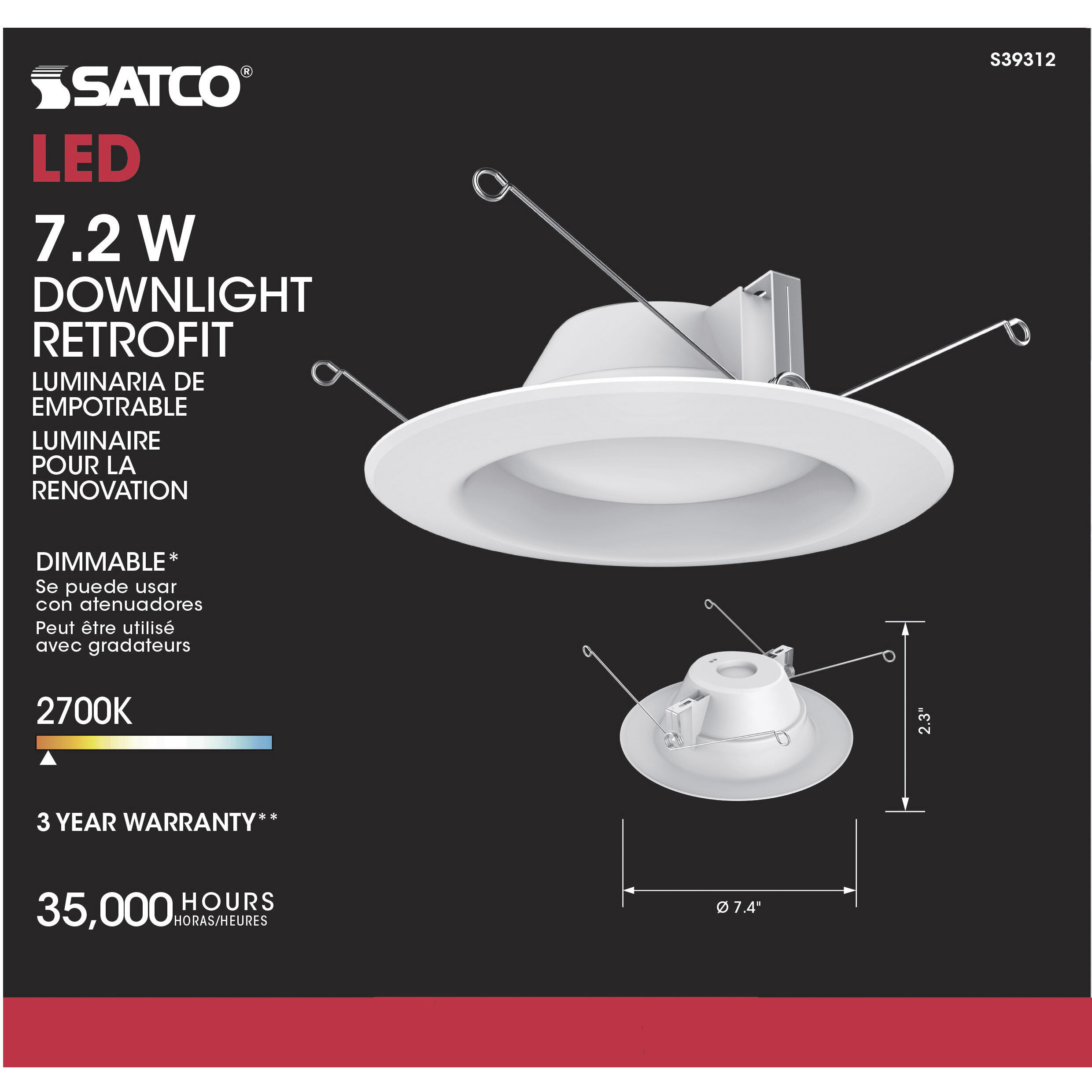 Edgewood Medium White Recessed