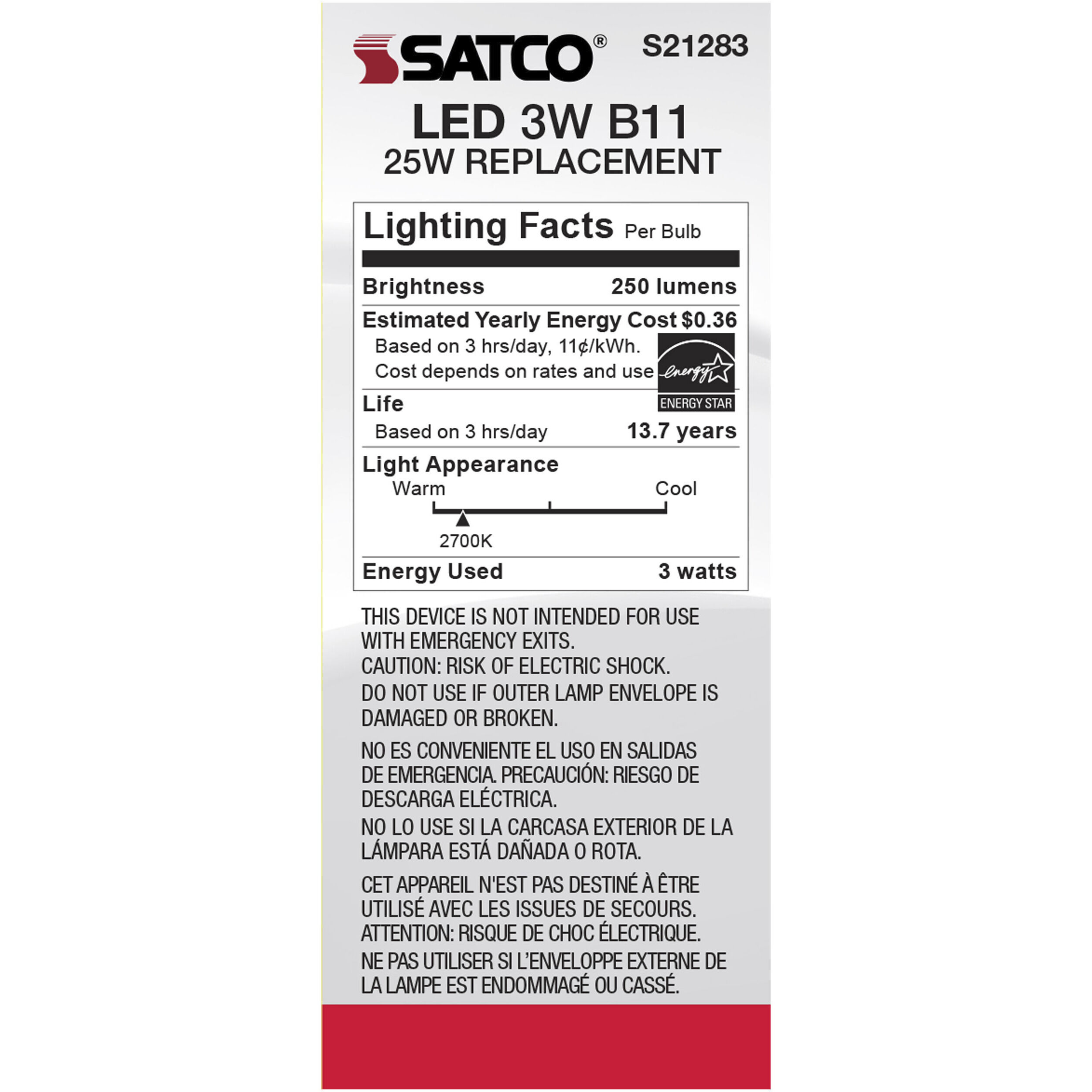 Lumos LED Medium Medium 3.00 watt 2700K LED Filament