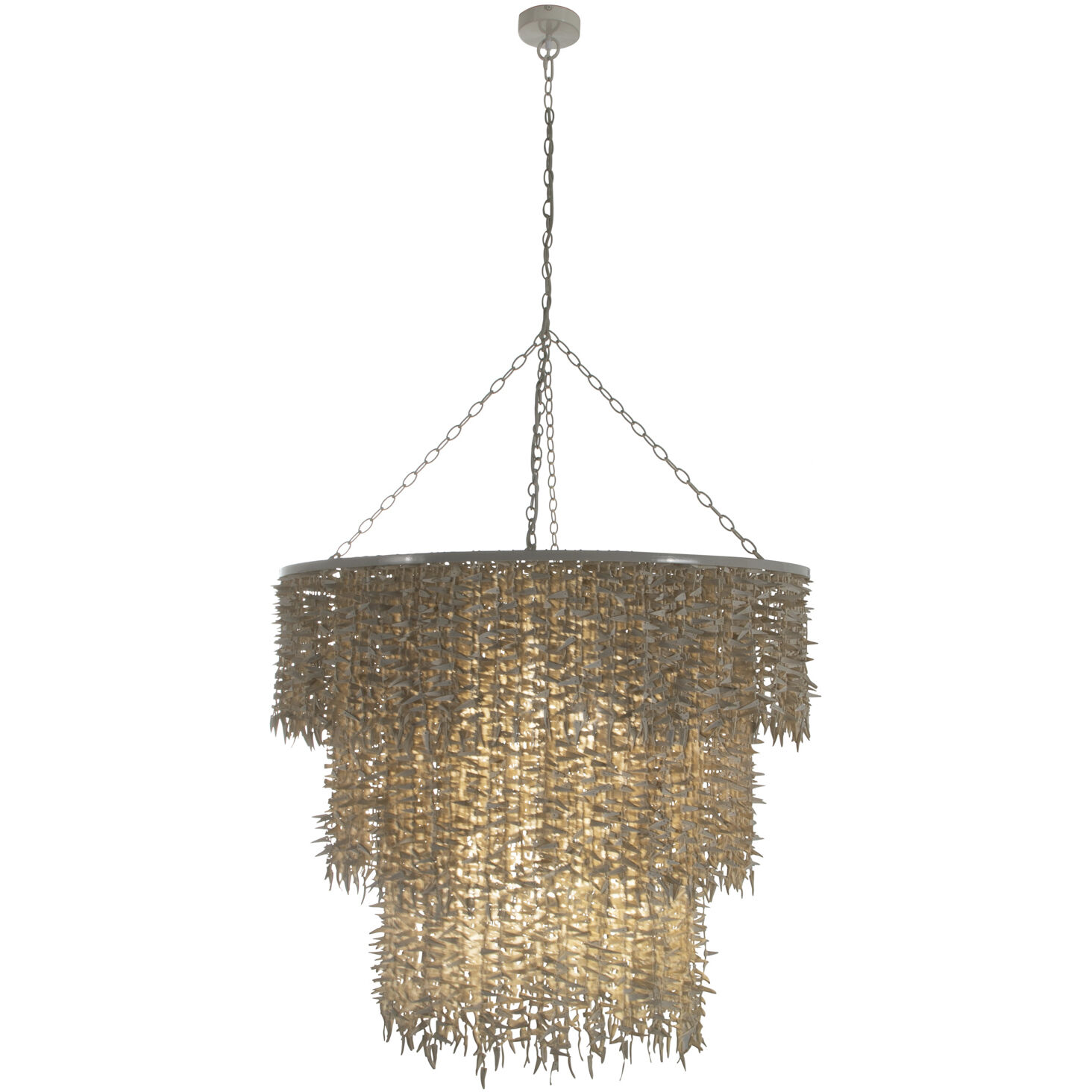 Victoria 7 Light 44.25 inch Winter White / Natural Chandelier Ceiling Light