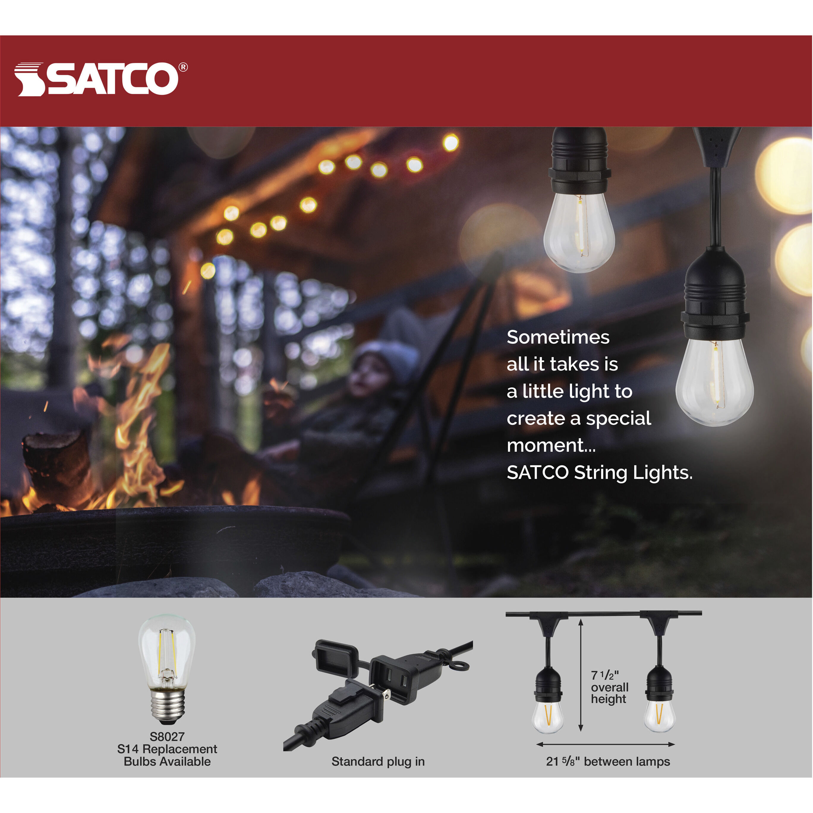 Lumos 24 Light LED 60 foot Black LED String Lights