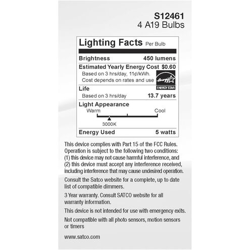 Lumos LED Medium 5 watt 120 3000K LED Filament, LED Filament