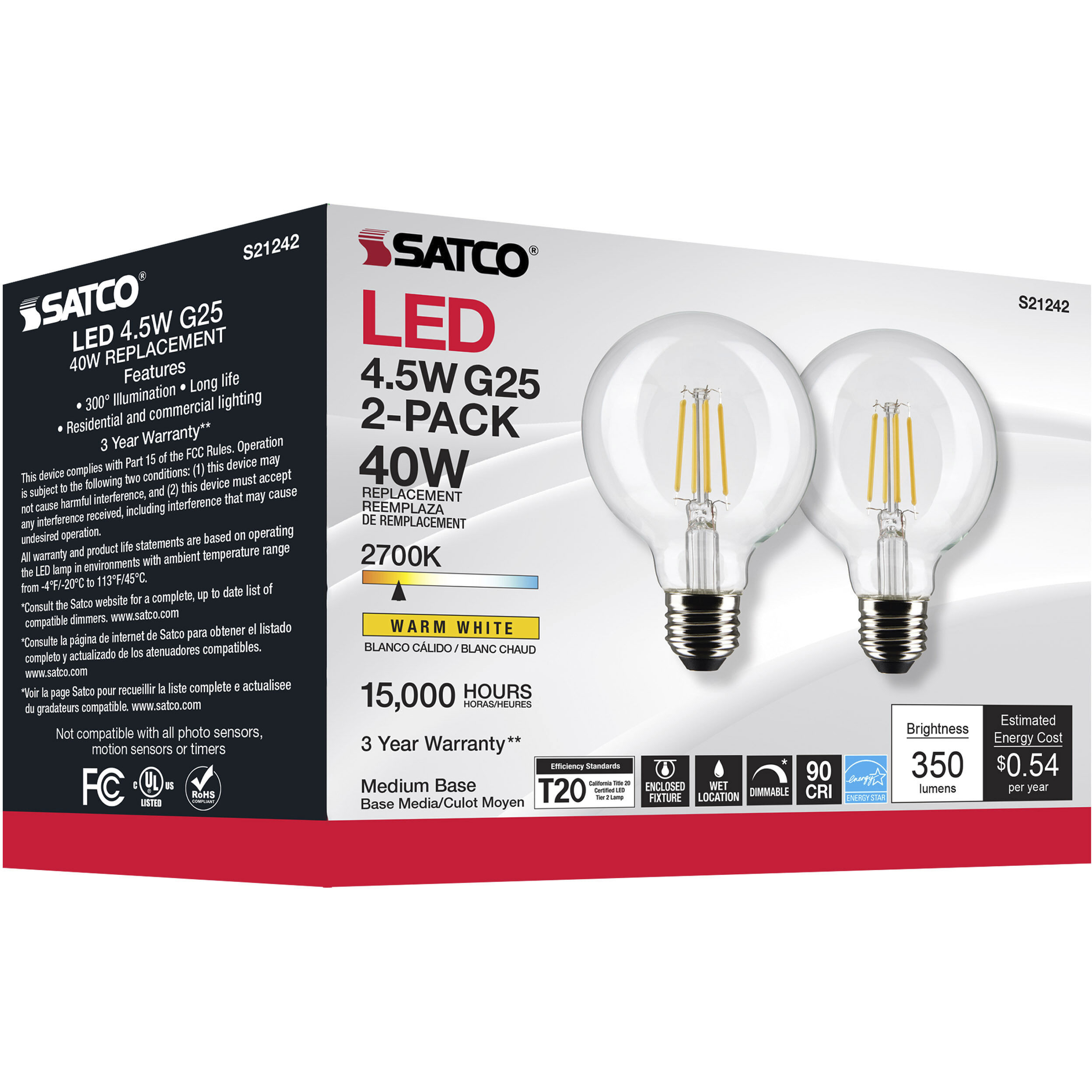 Lumos LED Medium Medium 4.50 watt 2700K LED Filament