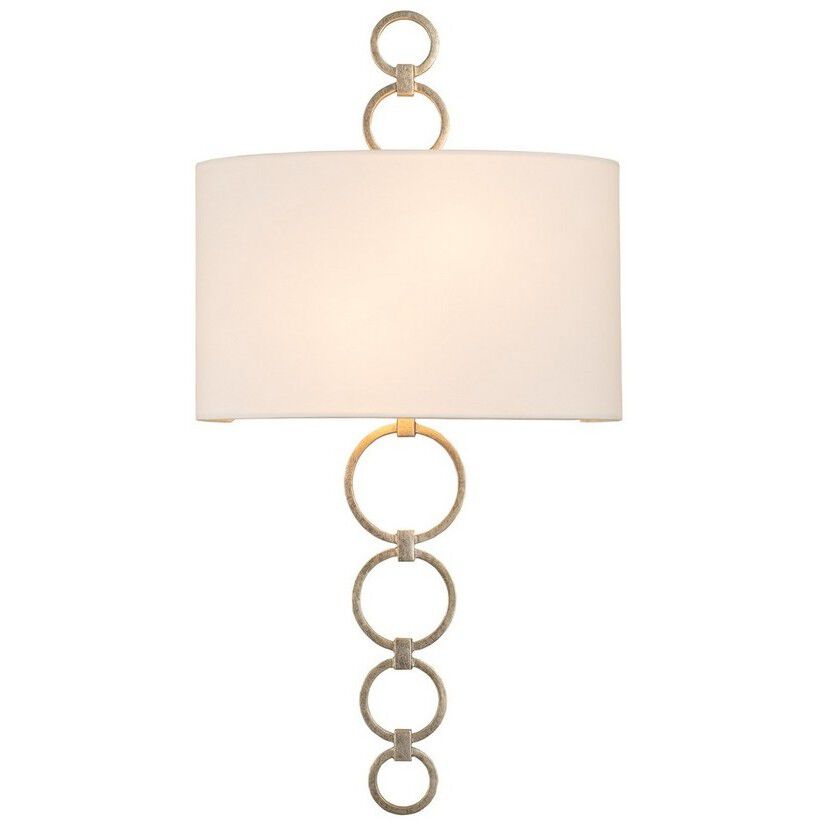 Carlyle Wall Sconce Wall Light in Champagne Silver Leaf, Off White