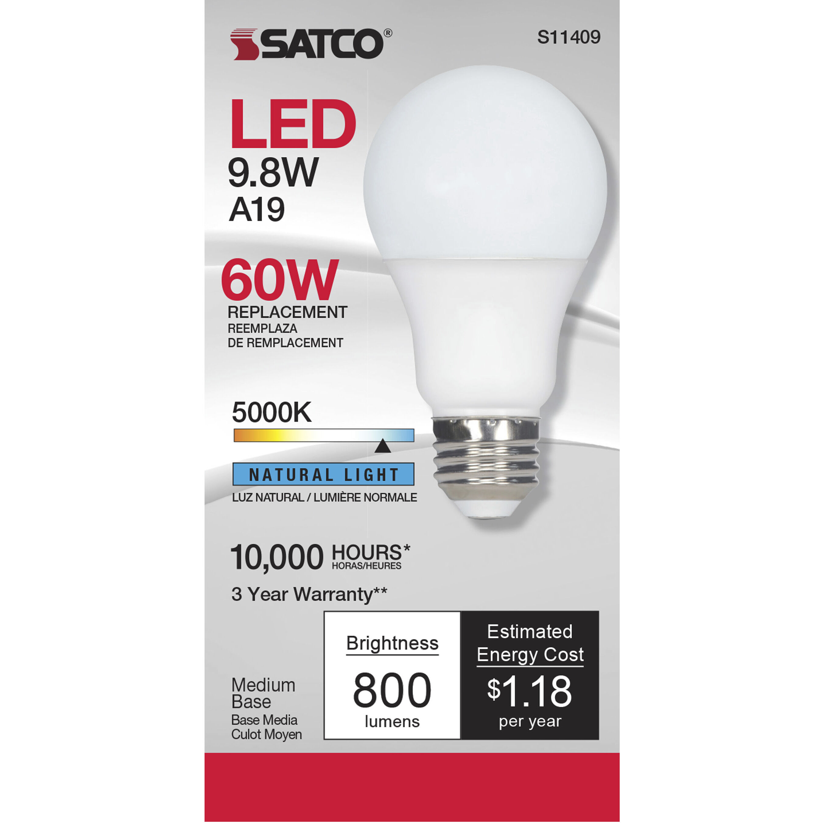 Lumos LED A19 Medium Medium 9.8 watt 120V 5000K Bulb