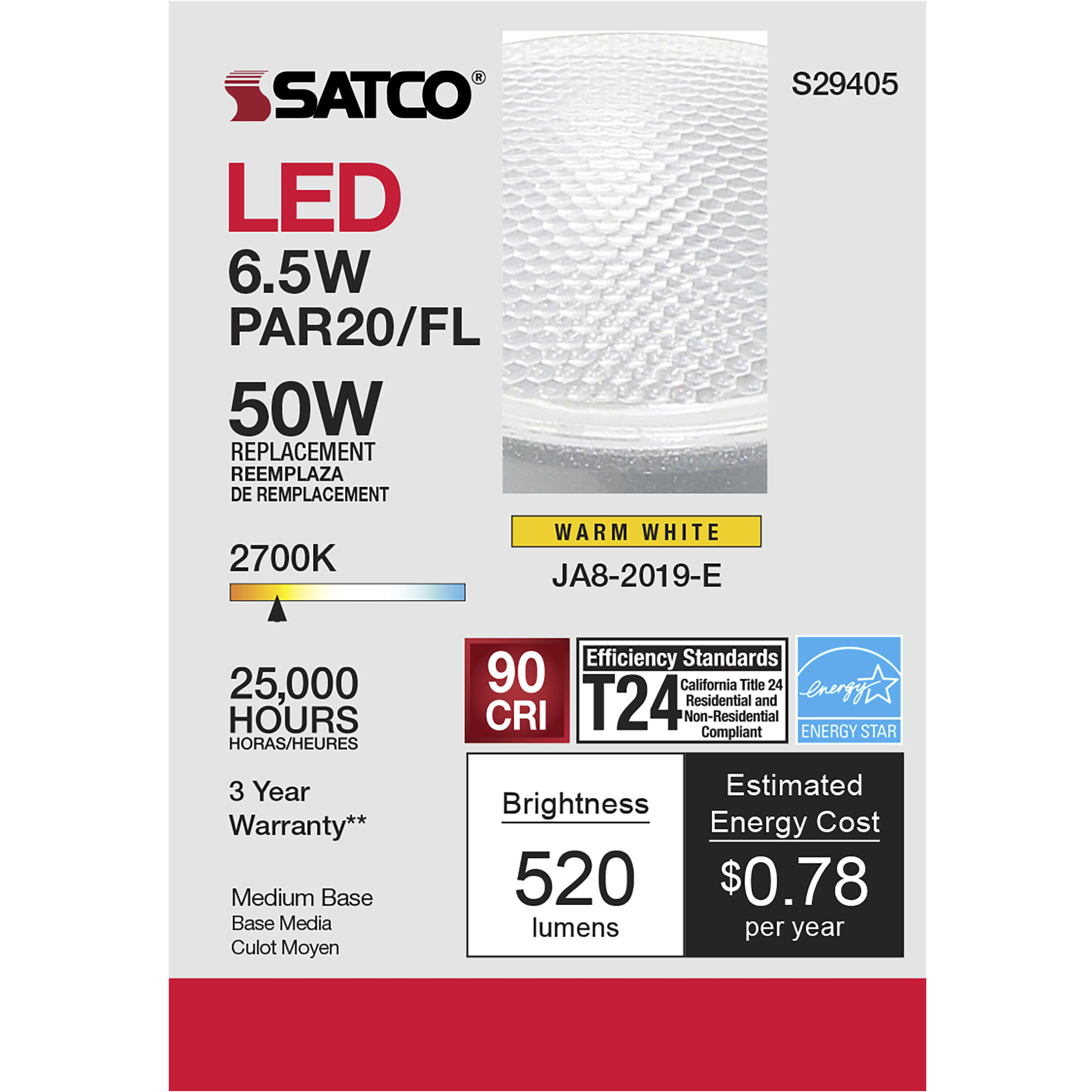 Lumos LED PAR20 Medium 6.50 watt 120 2700K LED Bulb