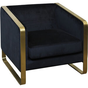 Seeley Black/Brushed Gold Accent Chair