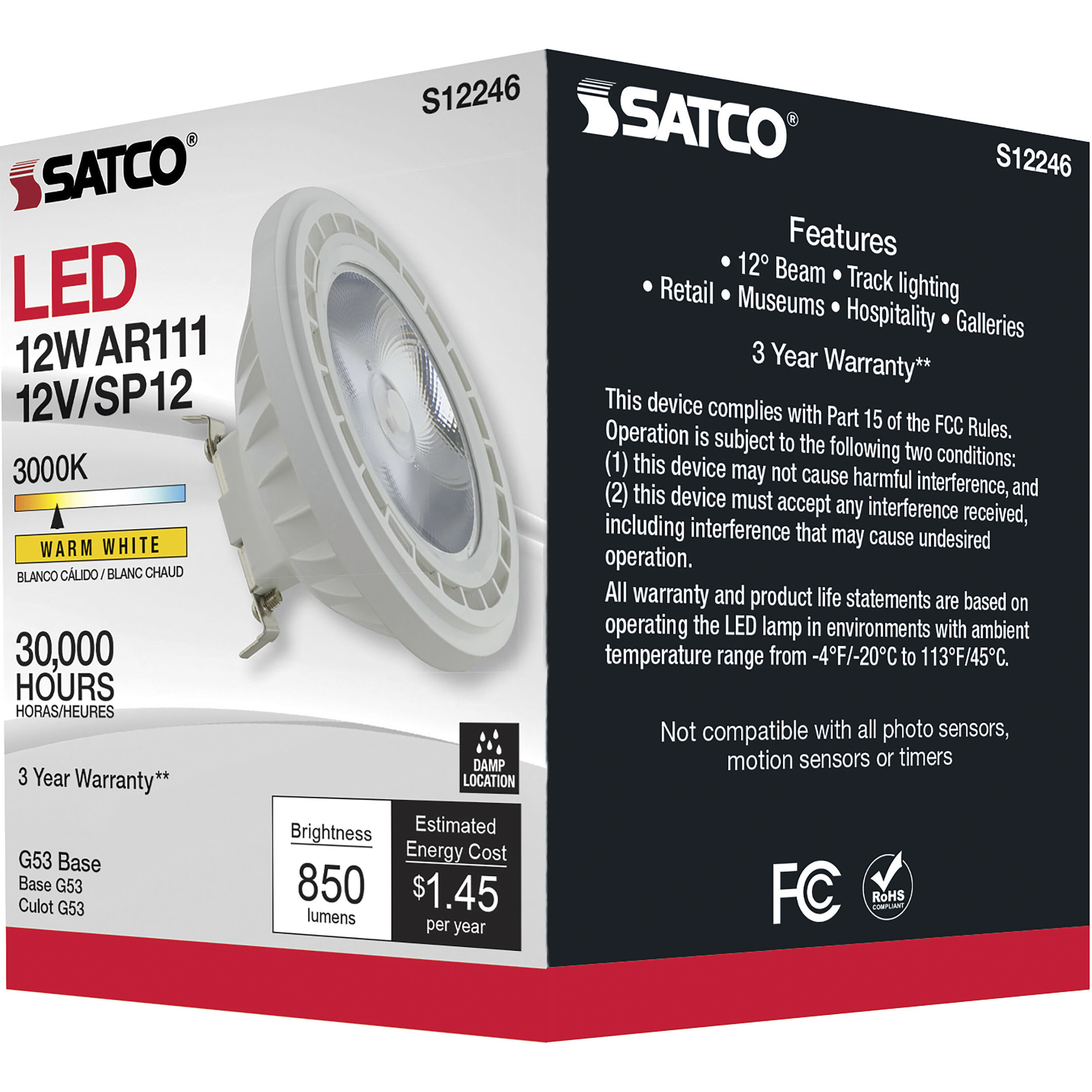 Lumos LED LED G53 12.00 watt 3000K Light Bulb